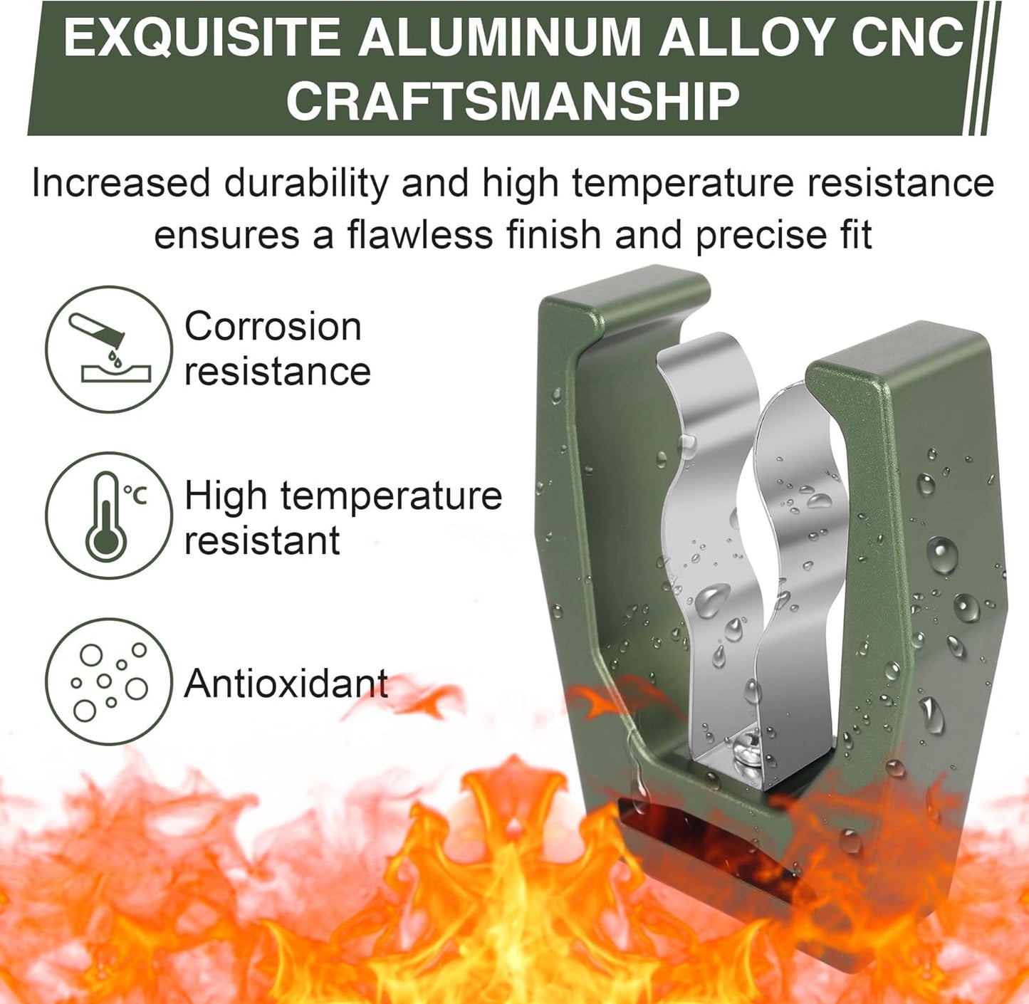 JIAYAN Magnetic Holder for Golf Cart Aluminum Alloy & Stainless Steel Clip Equip with Loop Strap Fit for Golfing, Fishing, Grilling, Camping Golf Accessory for Golf Lovers (Green)