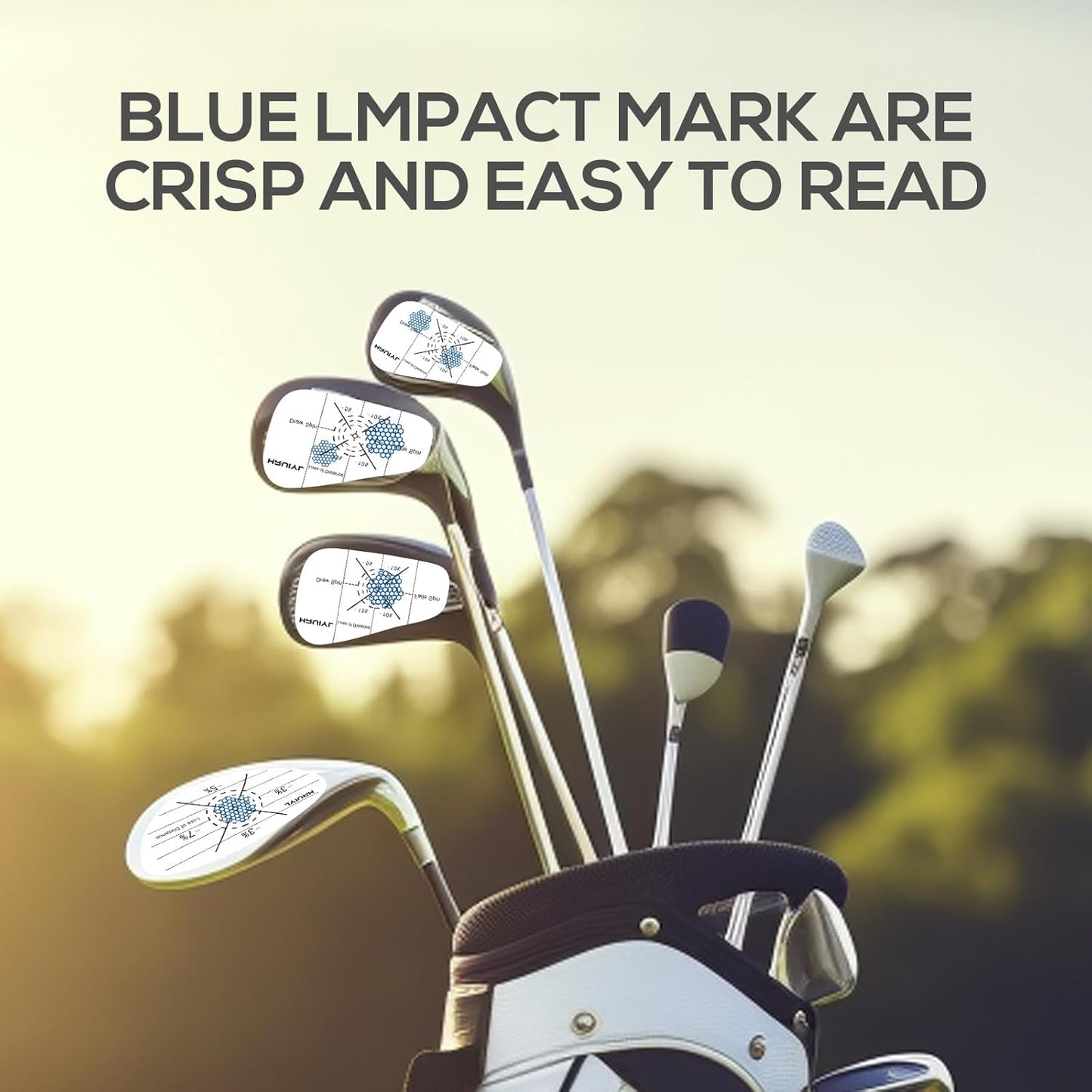 Golf Impact Tape, Golf Impact Stickers, Golf Stickers, Mpact Tape for Golf Clubs, Golf Tape, Golf Club Labels Personalized, Self-Teaching Sweet Spot and Consistency Analysis