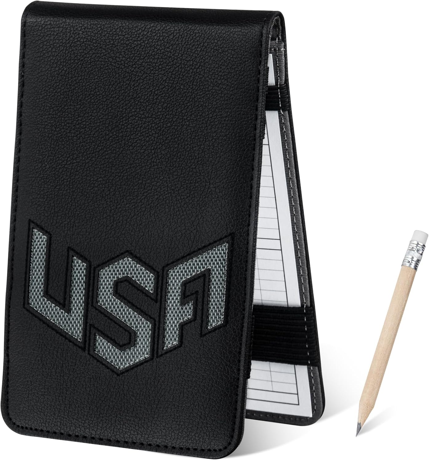 Golf Scorecard Holder & Yardage Book Cover, Golf Accessories Black Premium Leather Yardage Book Holders Cover