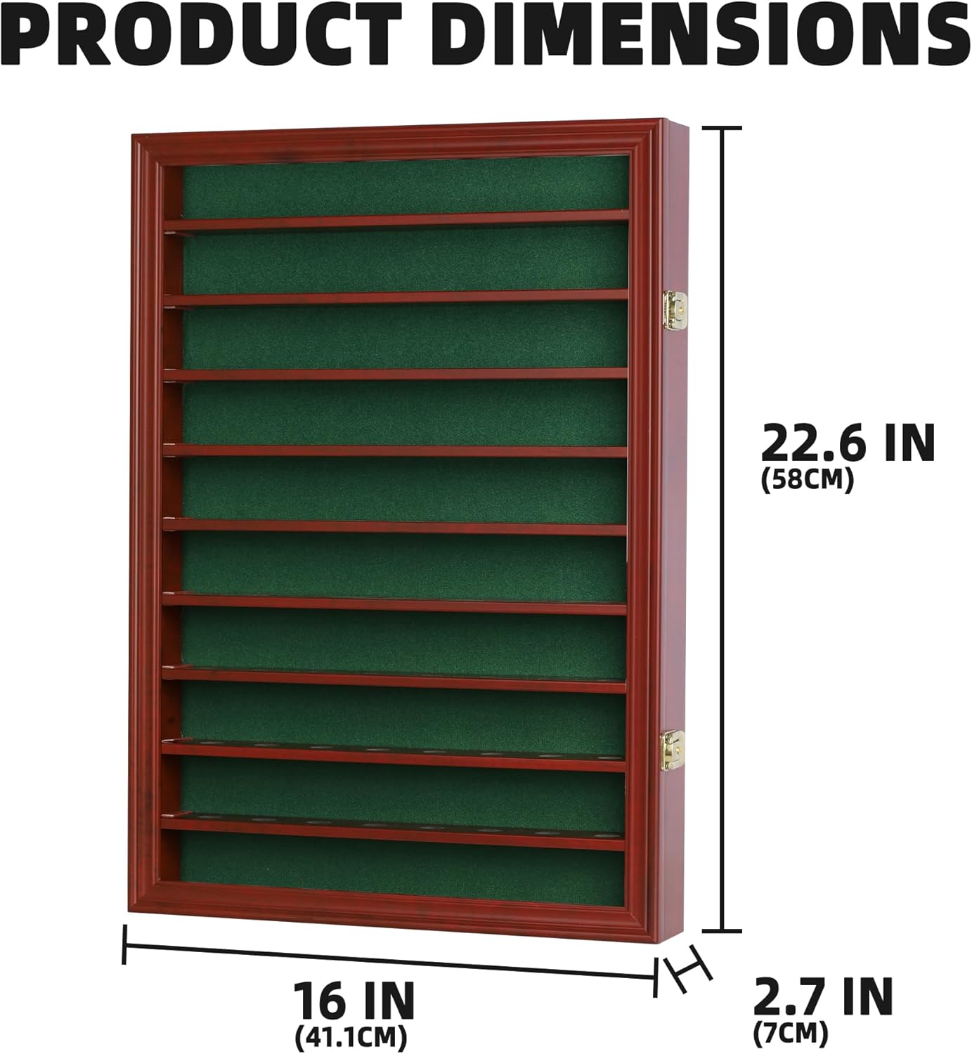 DisplayGifts 80 Golf Ball Display Case Cabinet Wall Rack Holder Solid Wood Frame with 98% UV Protection Lockable Acrylic Door, Wall Mounted or Stand Great Golfer's Gift