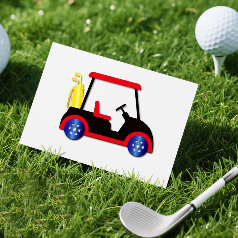 MAYJOYDIY Golf Theme Metal Die Cuts Golf Carts Clubs Cutting Dies Stencil Sport Caps Gloves Embossing Scrapbooking Cuts Template for DIY Scrapbooking Craft Card Making Album Gift Decor