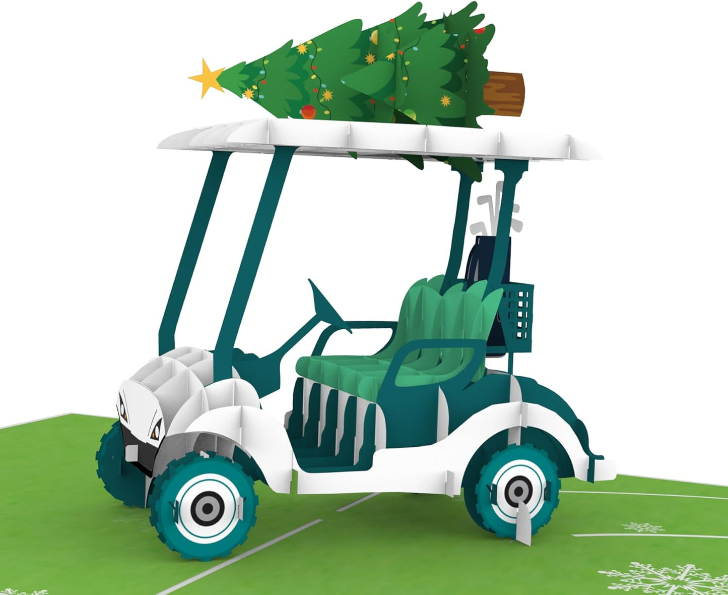 iGifts And Cards Golfing Through the Holidays 3D Pop Up Card - 6 x 8 mas Greeting with Envelope & Notecard, Seasonal Wishes, Christmas Joy on the Course, Ideal Holiday Card for Golf Enthusiasts