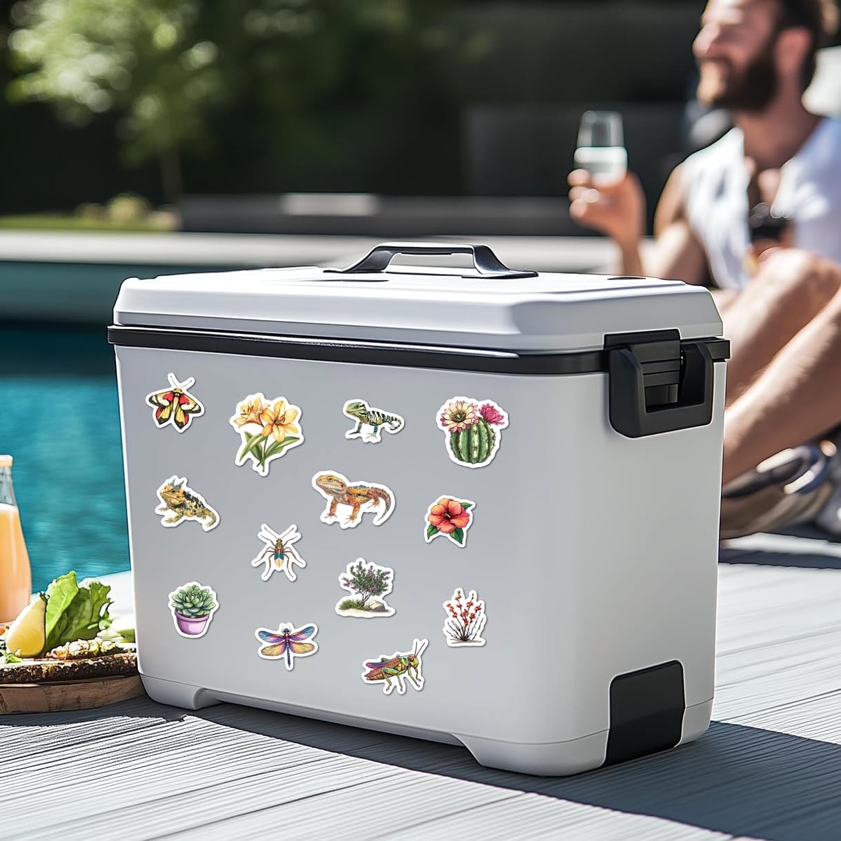 108 PCS Reptile Stickers, Colorful Vinyl Decals for Journals, Scrapbooks, Laptops, Water Bottles, Nature Themed Party Favors and Decorations, Waterproof and Durable Animal