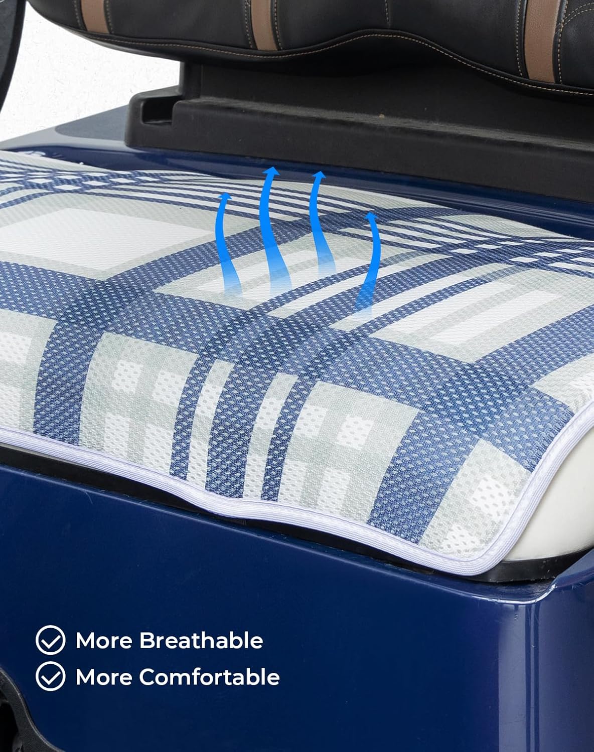 KEMIMOTO Universal Golf Cart Seat Towel Blanket Covers for All Weather, Compatible with EZGO, Club Car and More 2-Seat Golf Carts