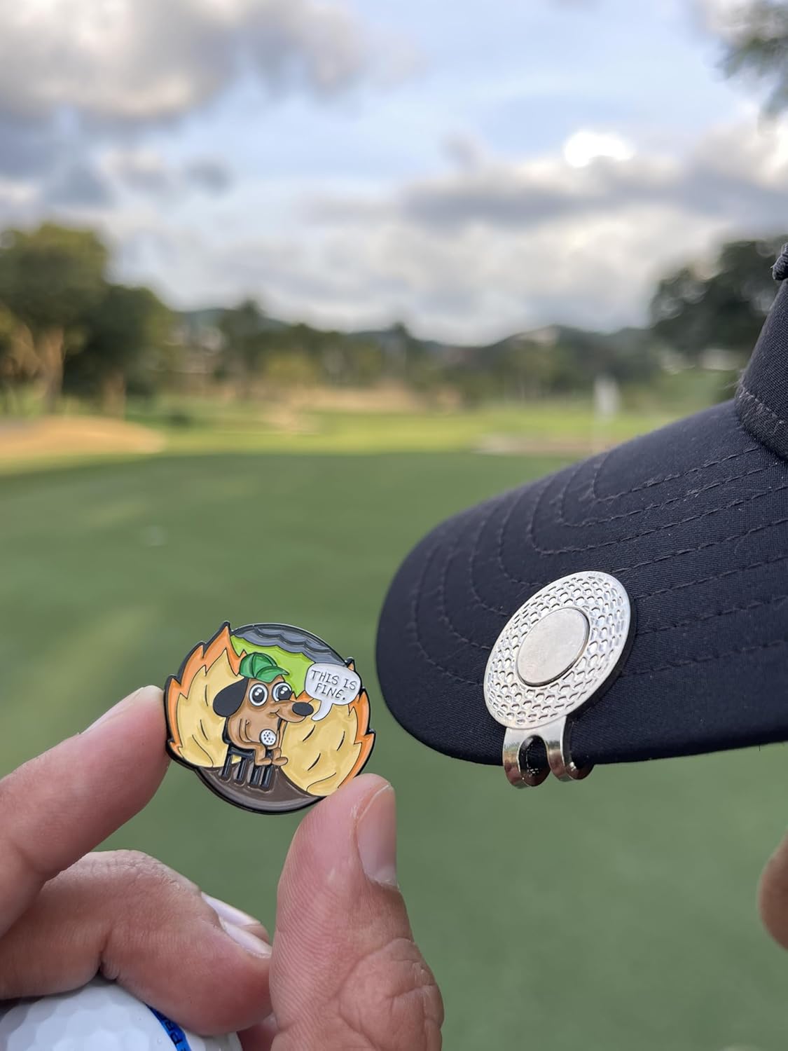 wolph This is FINE Golf Ball Marker Hat Clip – Magnetic & Durable Golf Accessories for Men Women – Funny Golf Gifts to Elevate & Personalize Your Game.