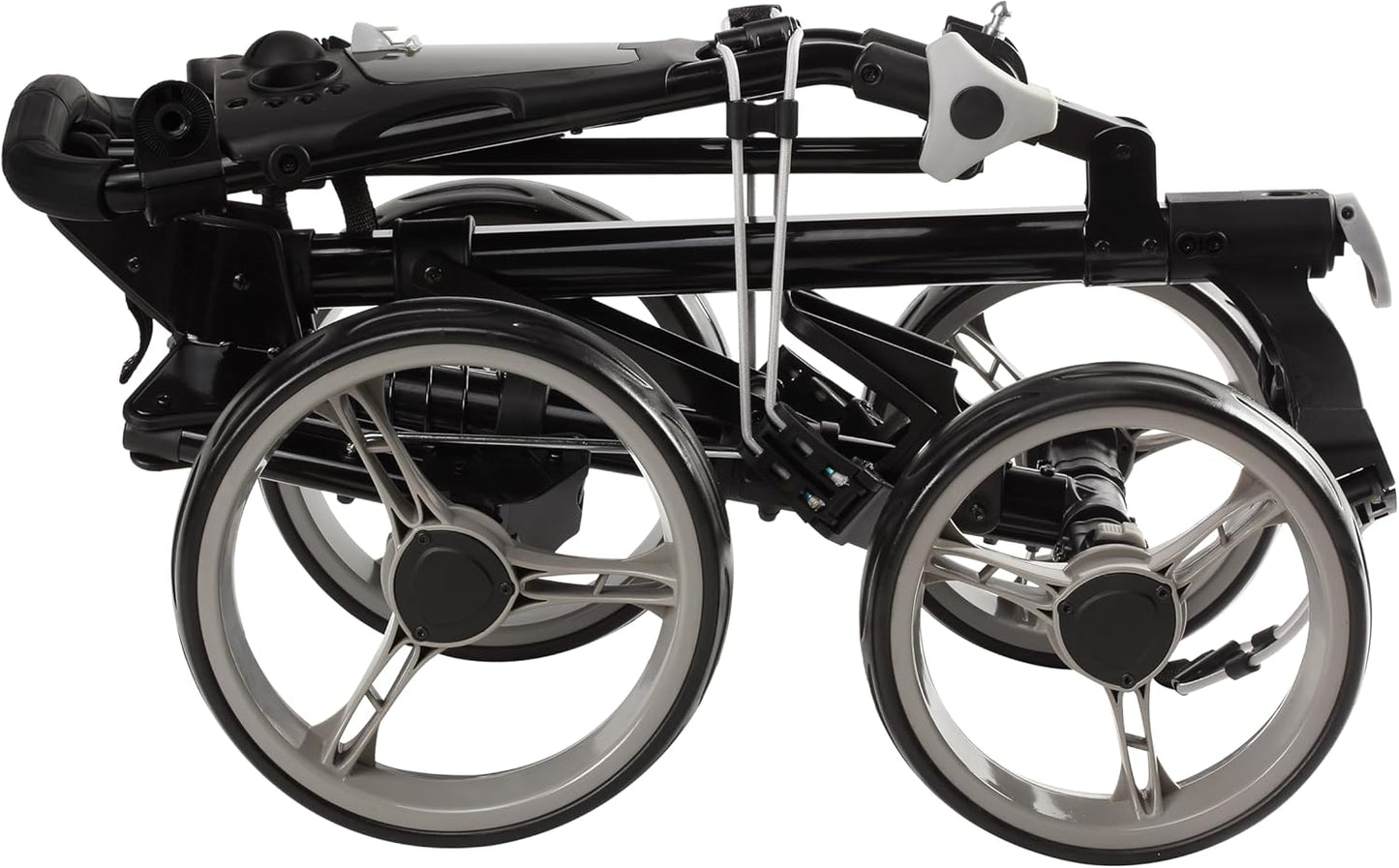 Folding Golf Push Cart 4 Wheel with Foot Brake – 1-Second Open & Close Golf Bag Cart, Adjustable Handle, Ball-Bearing Wheels, Lightweight Aluminum Frame, Umbrella Holder Included