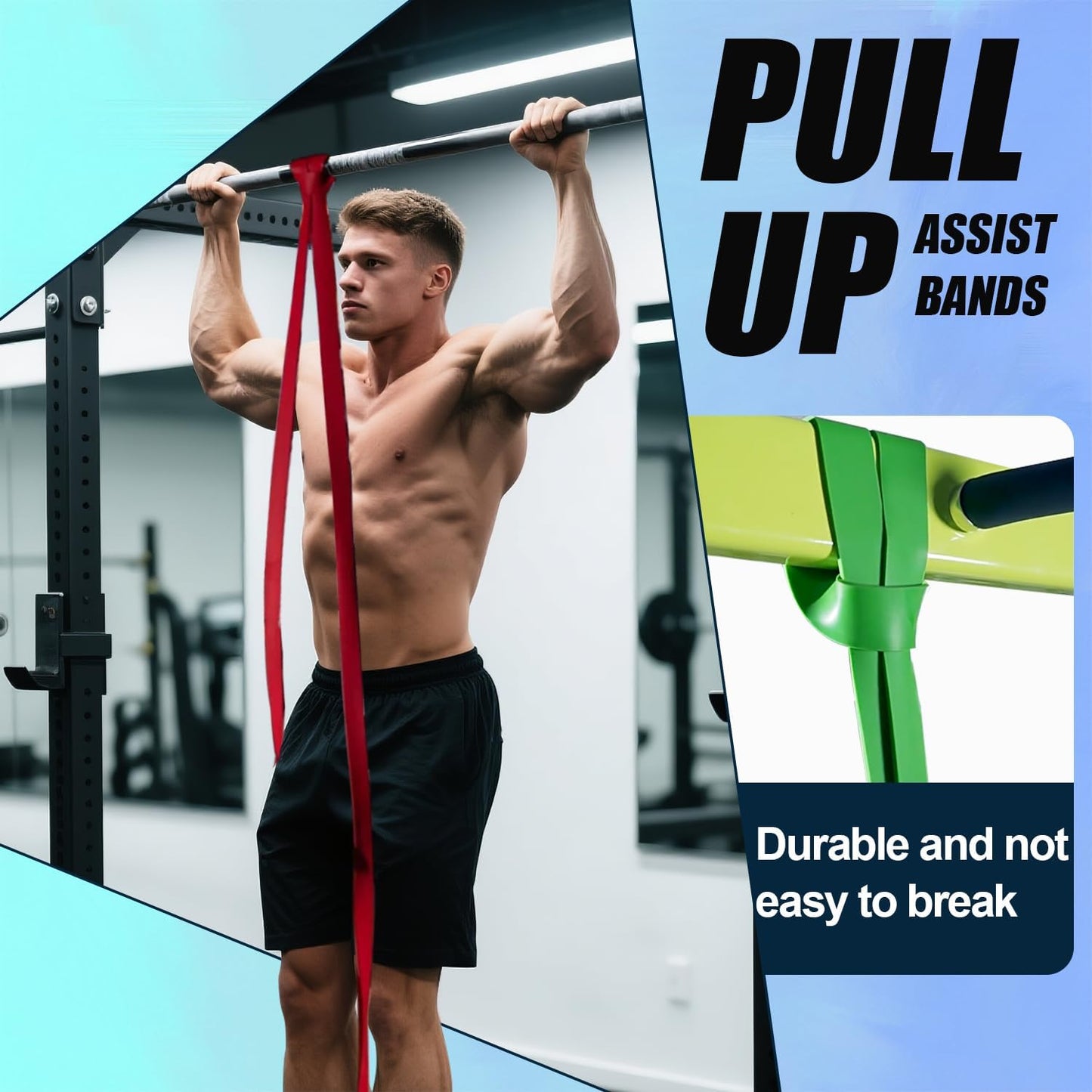 LEEKEY Resistance Bands, Exercise Bands with Handles,Pull Up Assist Bands - Band Set with Door Anchor - Bands for Working Out,Band for Men and Women Fitness Training,Home Workouts