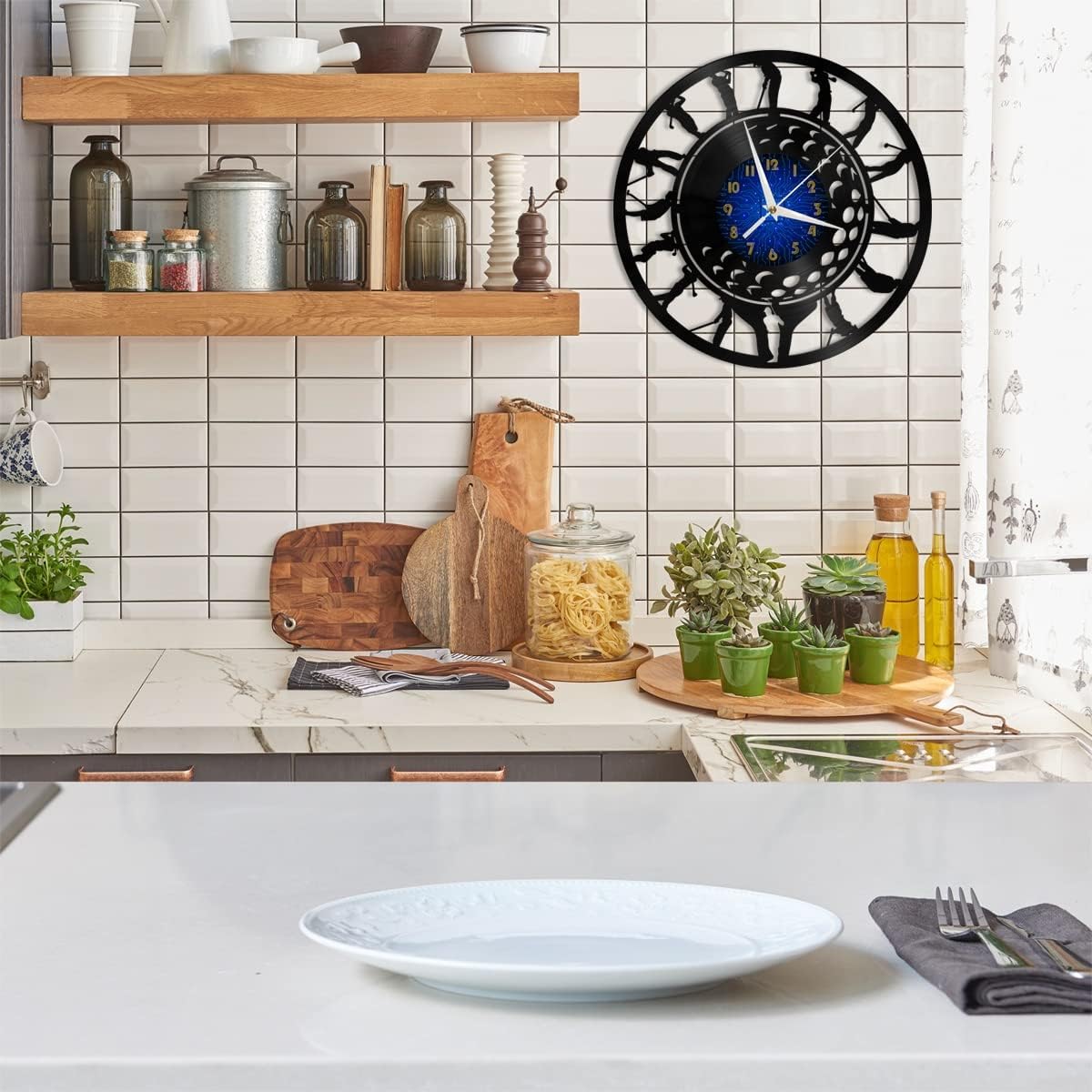 Golf 2 Decoration Vinyl Wall Clock, Vinyl Record Clock Wall Art Silent & Non-Ticking(12 inchs B)