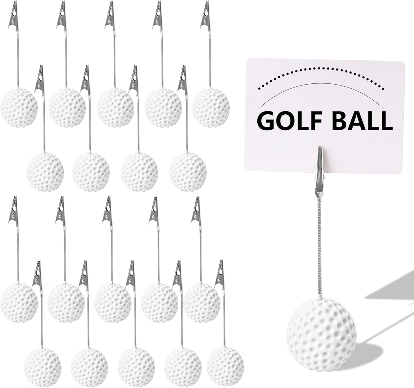 20 Pcs Golf Ball Card Holder Golf Ball Picture Clips Name Place Card Holder Alligator Clips for Office Menu Wedding Party Events Decoration