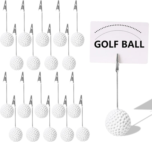 20 Pcs Golf Ball Card Holder Golf Ball Picture Clips Name Place Card Holder Alligator Clips for Office Menu Wedding Party Events Decoration