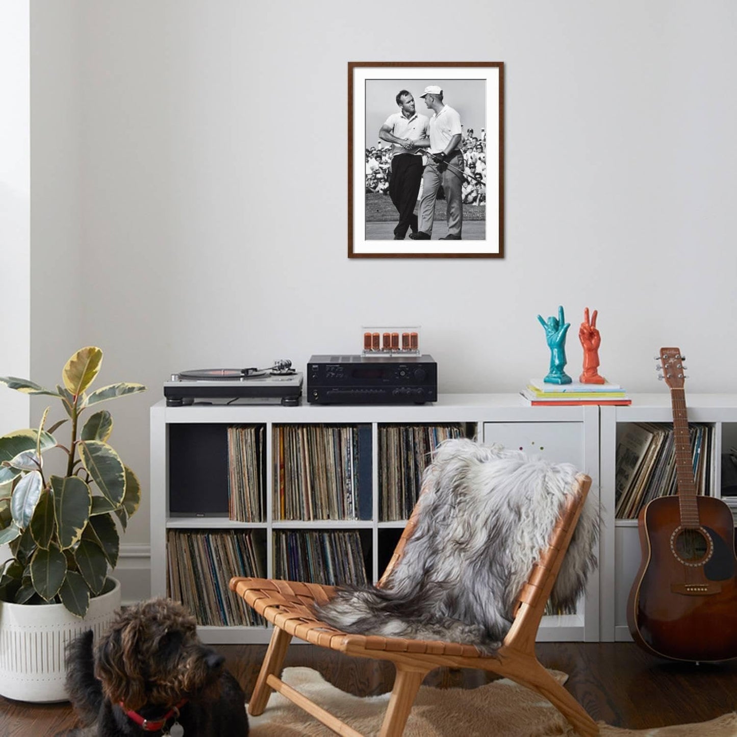 ART.COM Wall Premium Photographic Print Golfer Jack Nicklaus and Arnold Palmer During National Open Tournament on Brown Frame by John Dominis, 23" x 29"