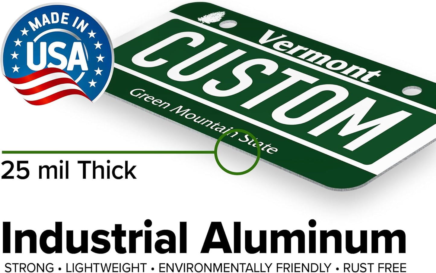 Mini License Plates, Personalized License Plates, Custom for Car, Bikes, ATV, Kids Car, Golf Cart, Jeep, 2x4 Inch, Rust-Free Fade Resistant Aluminum, USA Made by My Sign Center (Vermont)