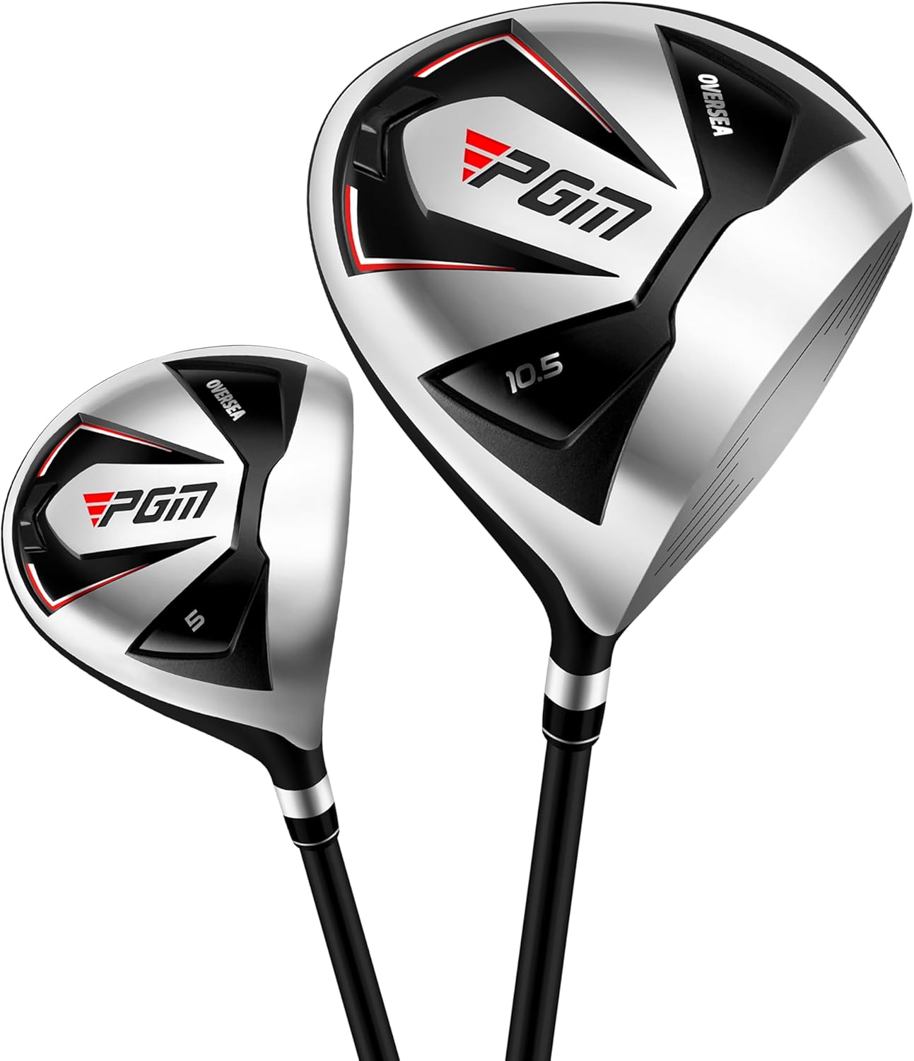 PGM Men's Oversea 9/12 Pieces Complete Golf Club Set with High-Strength Thin Face Design 460cc Driver High Forgiveness Ideal for Beginners