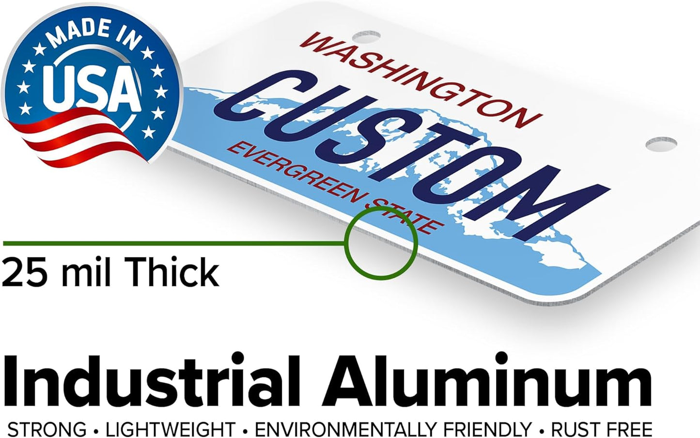 Mini License Plates, Personalized License Plates, Custom for Car, Bikes, ATV, Kids Car, Golf Cart, Jeep, 2x4 Inch, Rust-Free Fade Resistant Aluminum, USA Made by My Sign Center (Washington)