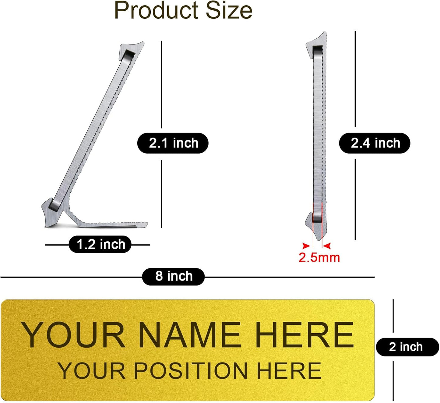 Metal Personalized Name Plate for Office Desk and Door - Aluminum Custom Name Plate and Plaque for Office Sign and Decor Accessories Gift for Teacher, Employee, Worker