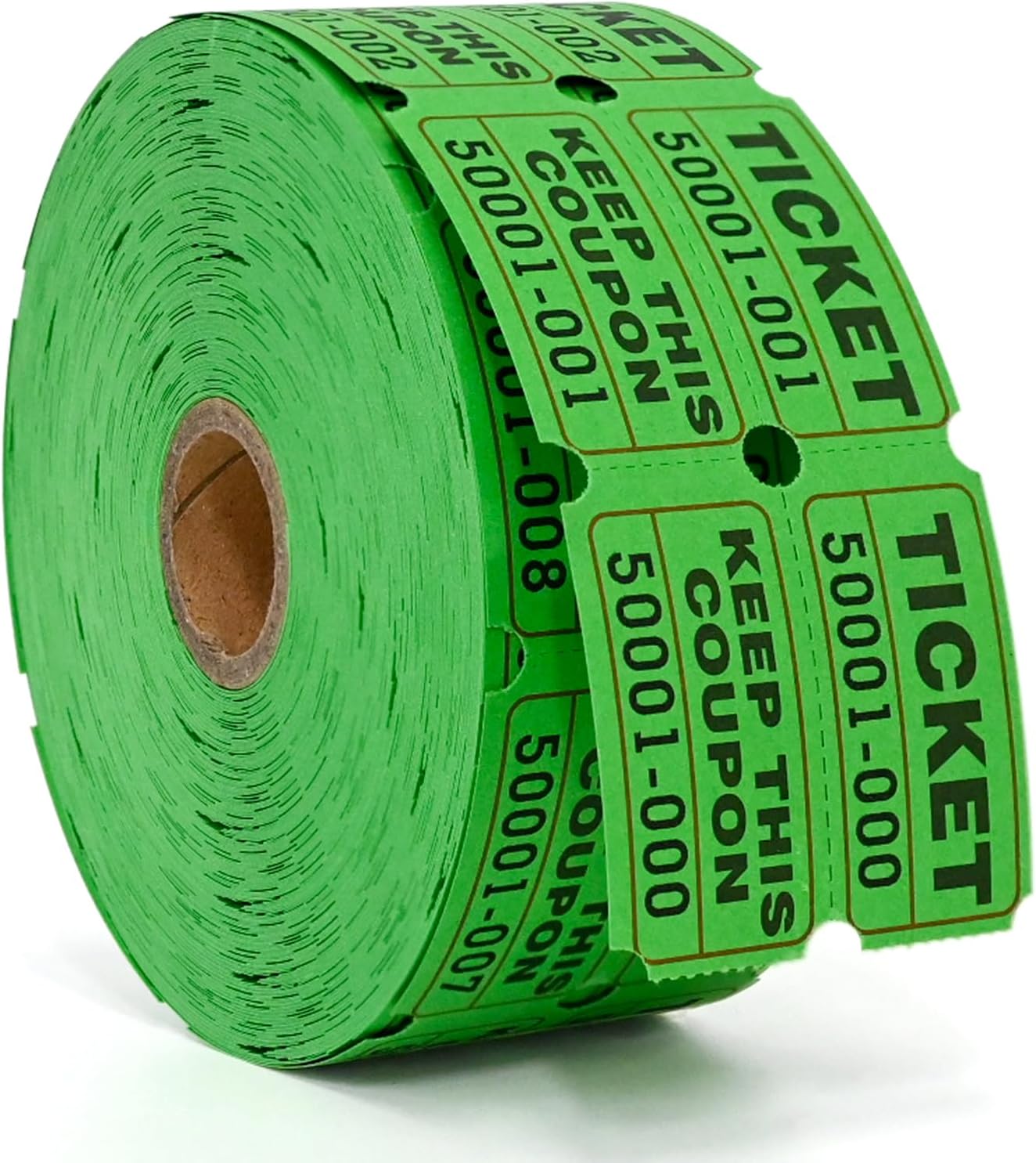 L LIKED Raffle Tickets Double Rolls 1000 per Roll 50/50 Raffle Tickets for Events, Entry, Class Reward, Prizes (Green)