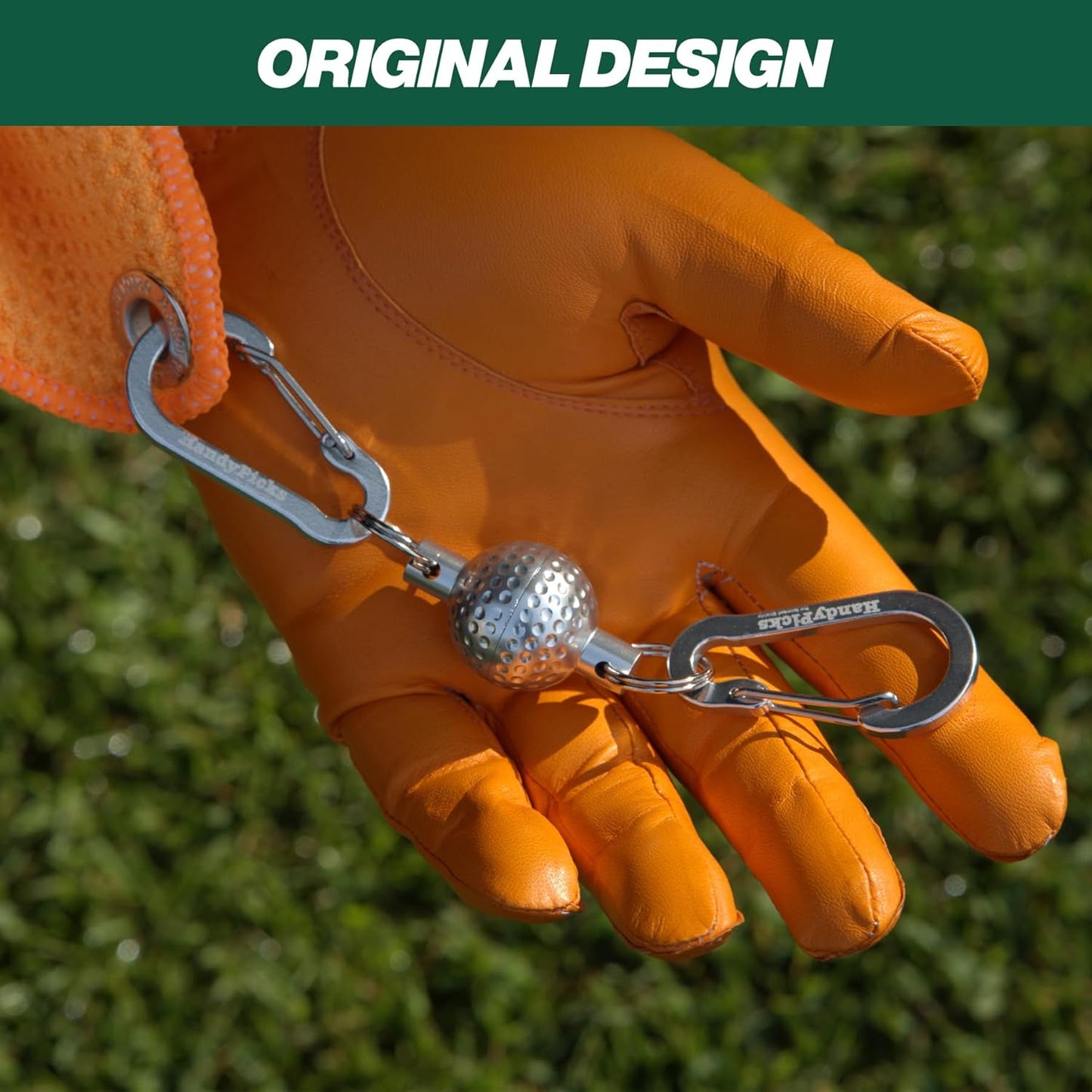 Handy Picks Magnetic Clip for Golf Towels, Original Mini Golf Ball Design, Industrial Neodymium Magnet for Strong Hold to Cart or Clubs, Essential Golf Accessory for Golf Lovers