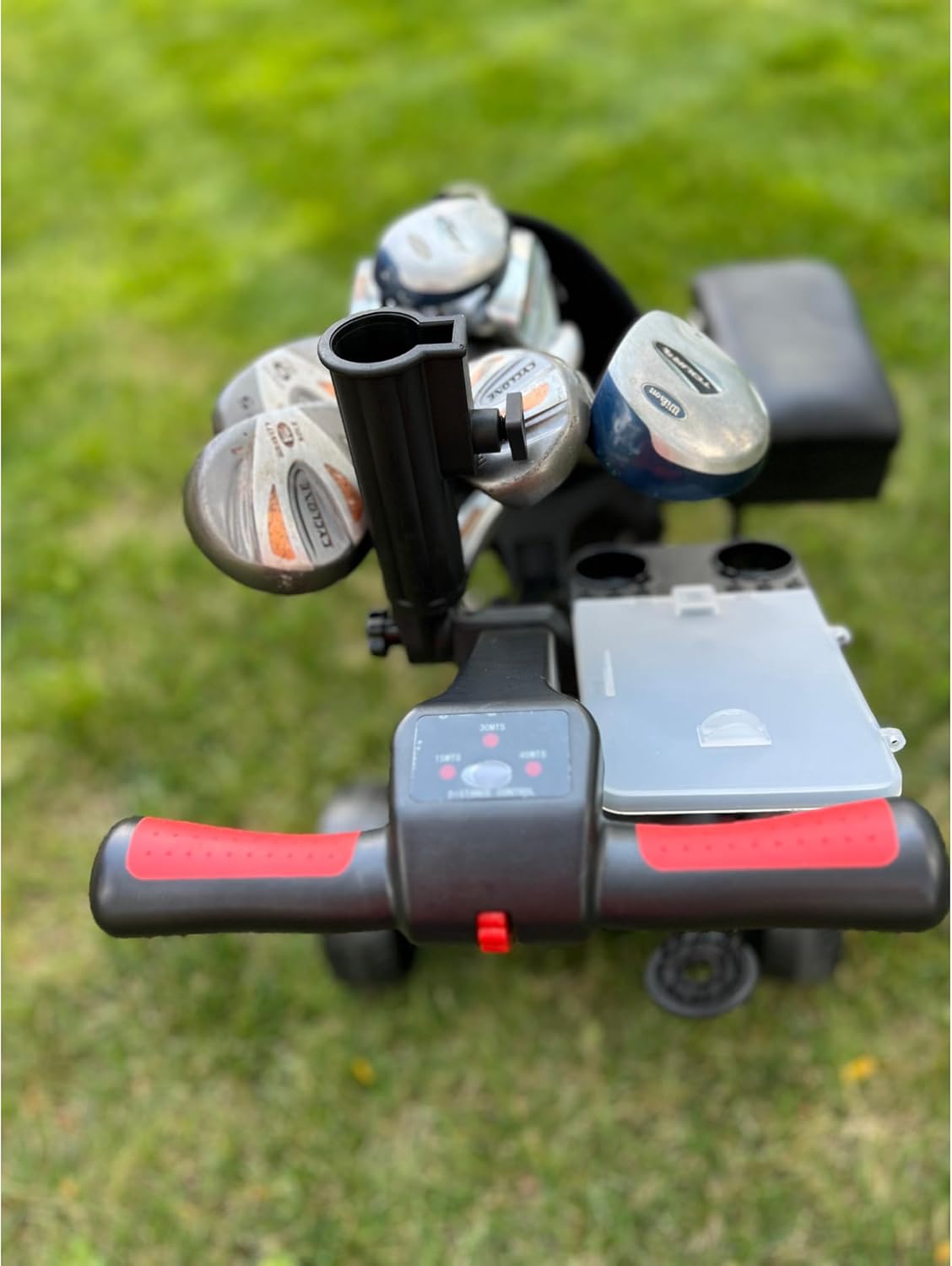 The Weekender Electric Golf Cart, Packed with Drink Holder, Umbrella Holder, Scorecard Holder, Black