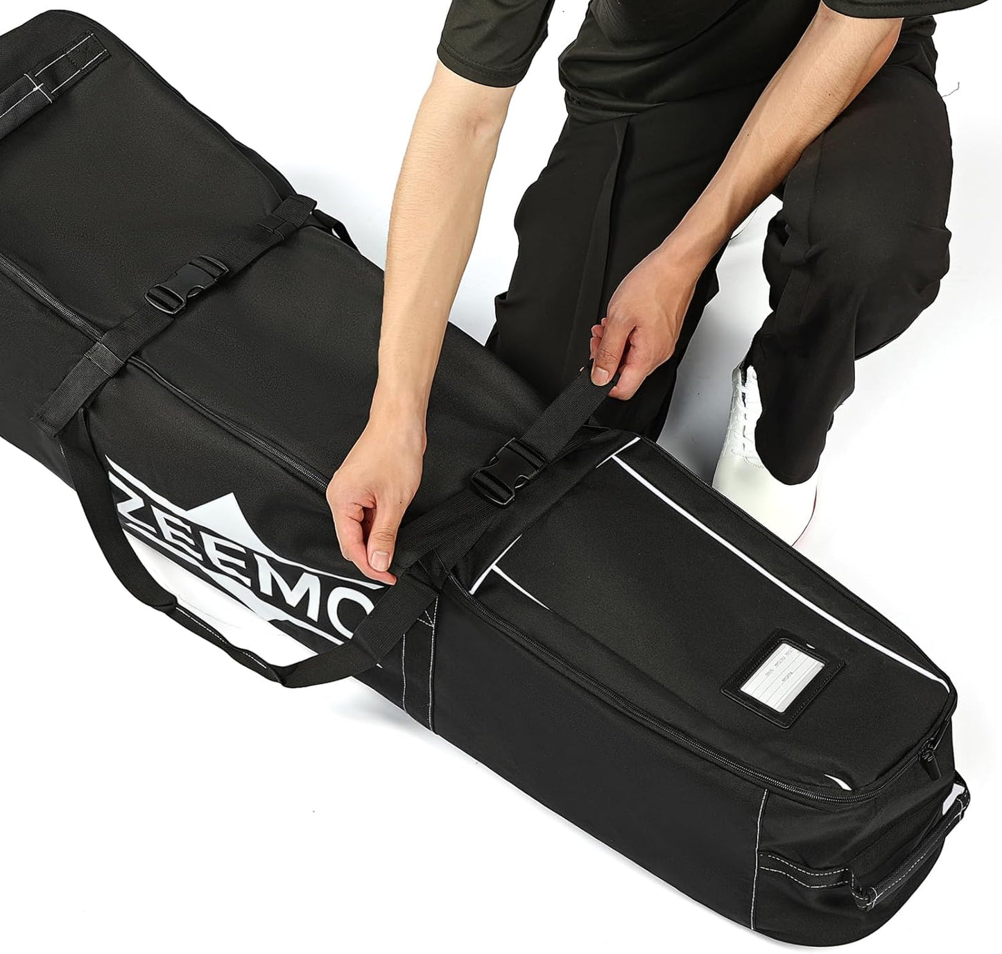 ZEEMO Golf Travel Bag, Full-Open Protective & Wheeled Airline-Approved Case for Clubs, Cart&StandBag, Soft-Sided Waterproof Cover Made of Heavy Duty Oxford