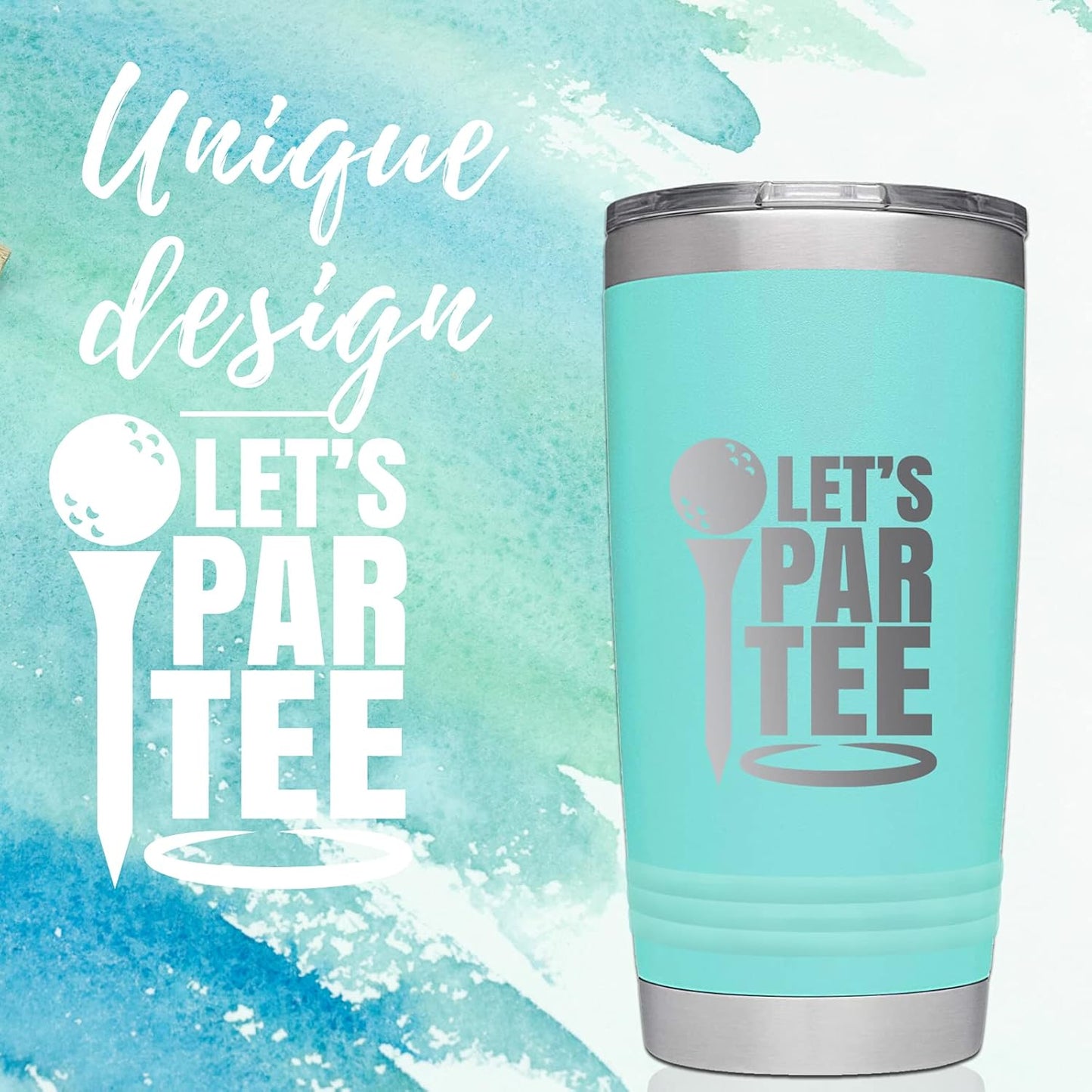 Onebttl Golf Gifts for Men - Funny 20oz Tumbler, Perfect for Golf Dads & Lovers - Teal - Let's Partee