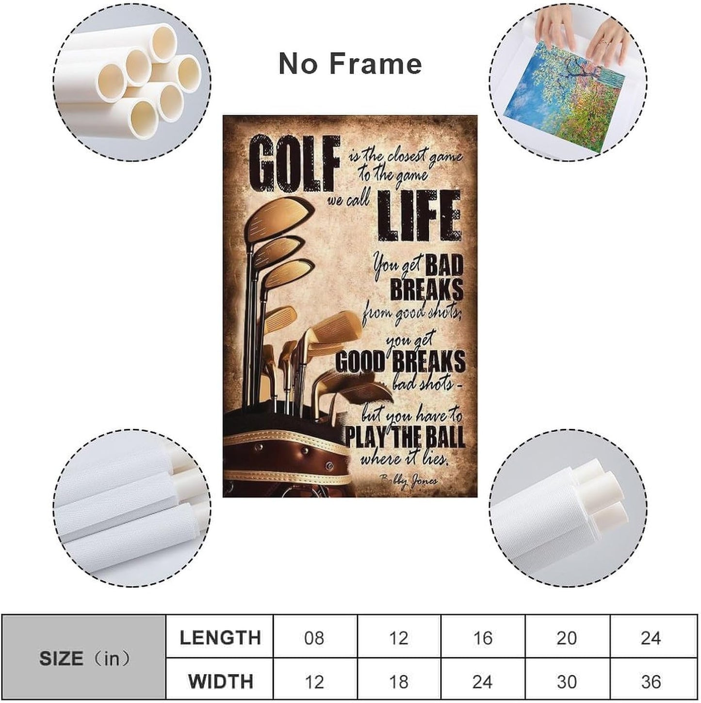 Golfing Classic Vintage Golf Life Art Posters, Sport Lovers Gifts, Canvas Painting And Wall Art Pictures Are Used For Room Aesthetics And Decoration 12x18inch(30x45cm)
