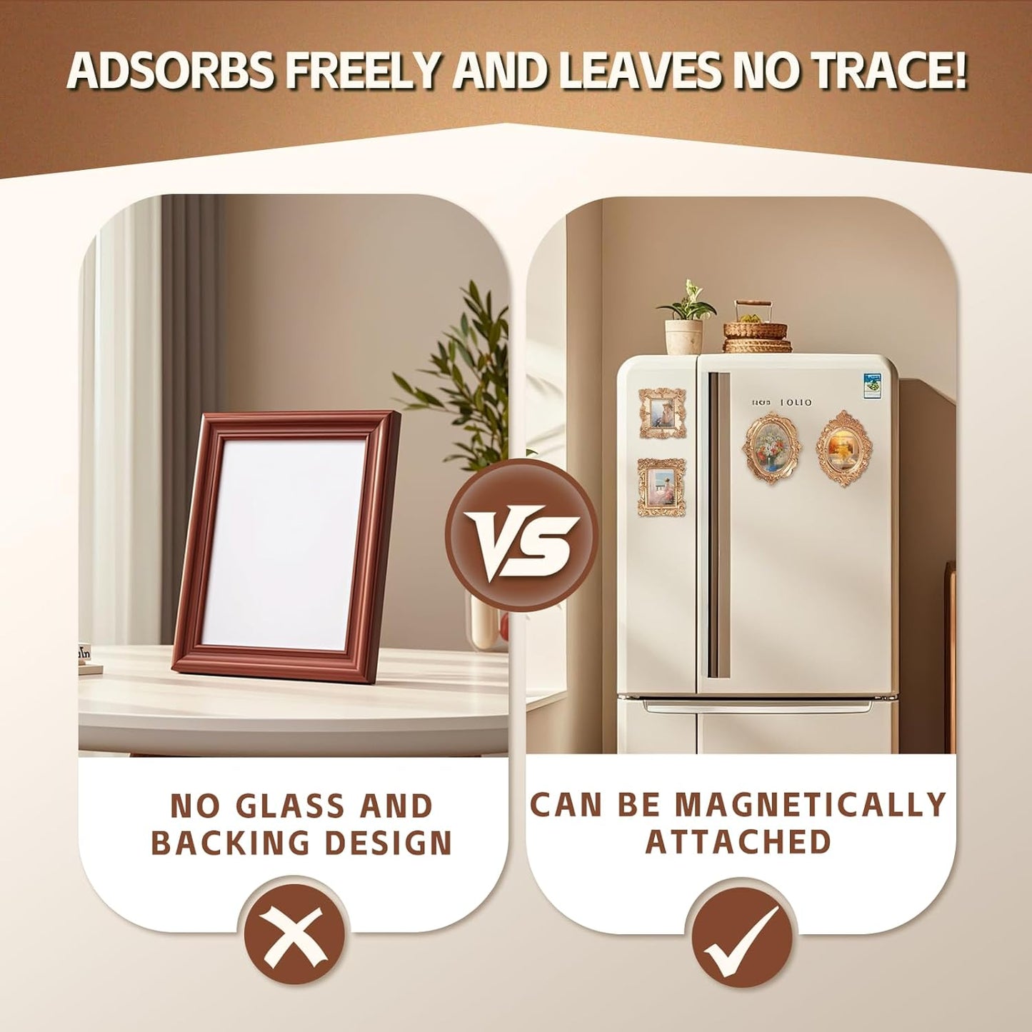 20 Pcs Mini Gold Picture Frames Small Vintage Frames Tiny Antique Photo Frame with Dot Glue and Magnetic Stickers for Home Hotel Christmas Decor Table Top Shooting Photo Props