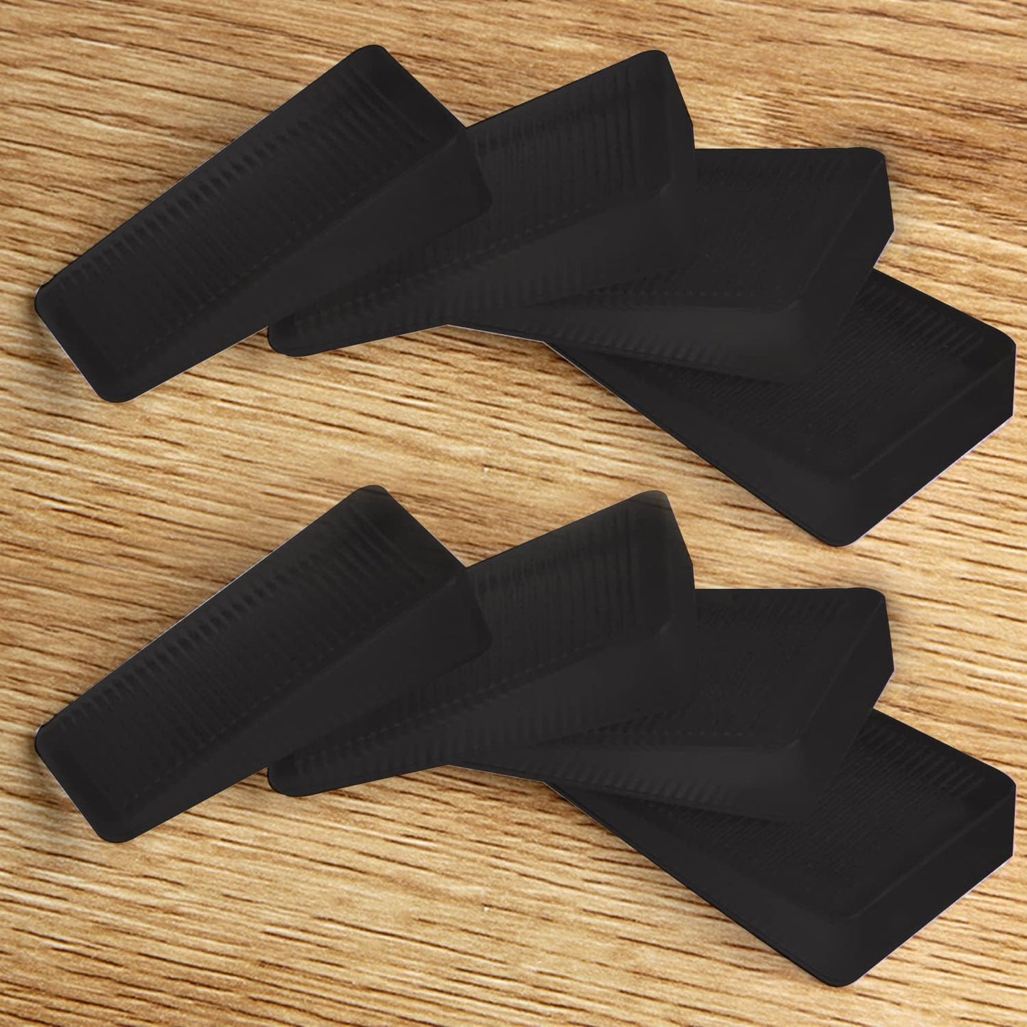8 Pcs Black Shims, Shims for Leveling Furniture, Trimmable Hard Wedges Table Shims, Plastic Wedge Toilet Shim, Furniture Leveler Wedges, Rubber Texture, Perfect for Level Uneven Doors, Floors