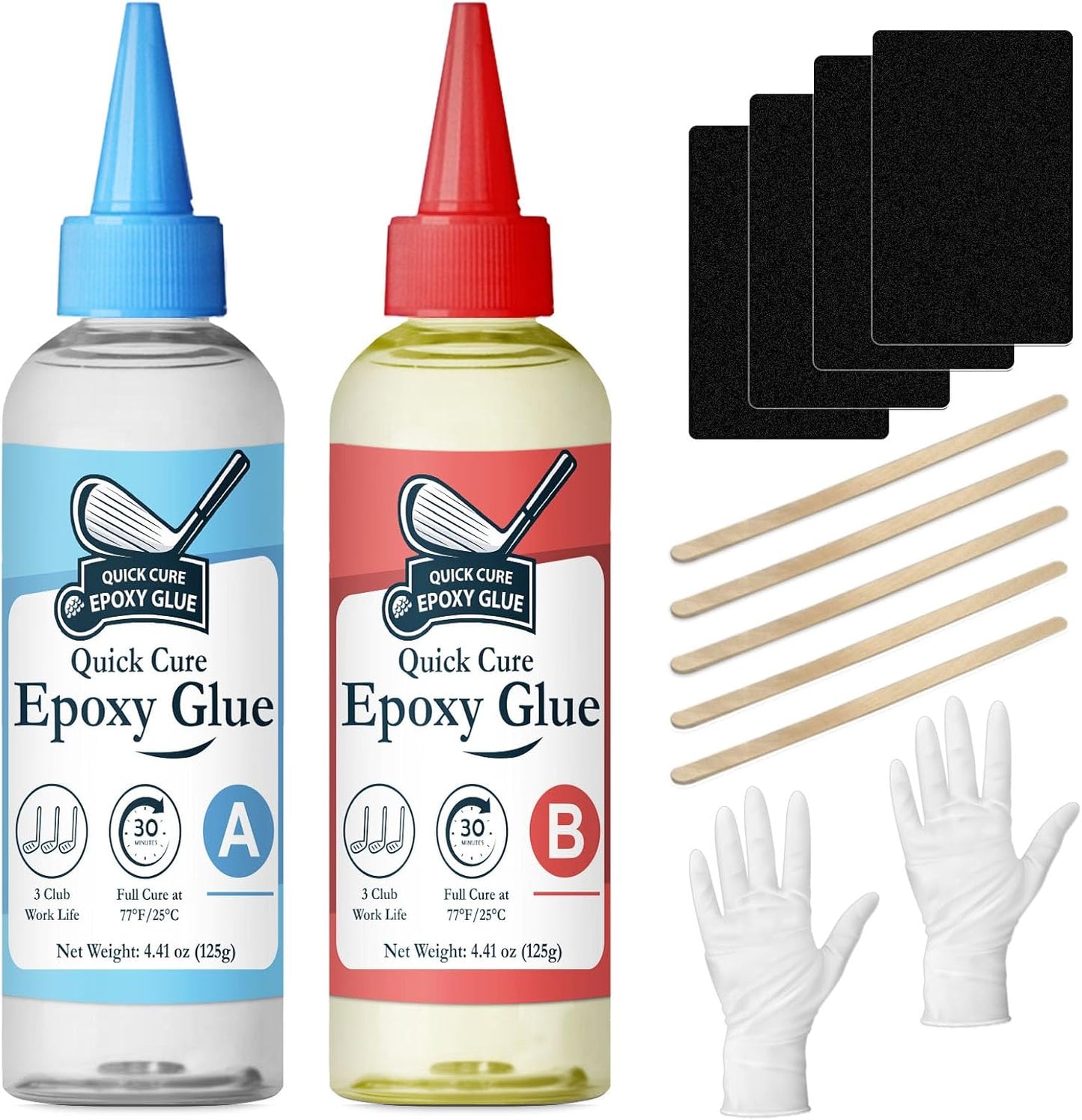Golf Club Epoxy - Waterproof & Extra Strength - 5 Minute Golf Shaft Repair - Quick Cure Golf Epoxy for All Golf Shafts, Golf Heads, Drivers, Putters, and Irons，Ideal for Clubhouse & Home