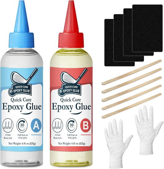 Golf Club Epoxy - Waterproof & Extra Strength - 5 Minute Golf Shaft Repair - Quick Cure Golf Epoxy for All Golf Shafts, Golf Heads, Drivers, Putters, and Irons，Ideal for Clubhouse & Home