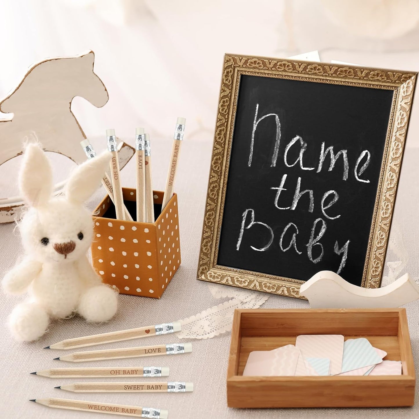 50 Sets Boho Baby Shower Pencils Gifts Bulk for Guest Golf Half Pencil Baby Shower Game Sharpened Mini Pencils with Eraser Bohemian Pampas Grass Girl Boy Neutral Gender Reveal Party Favors