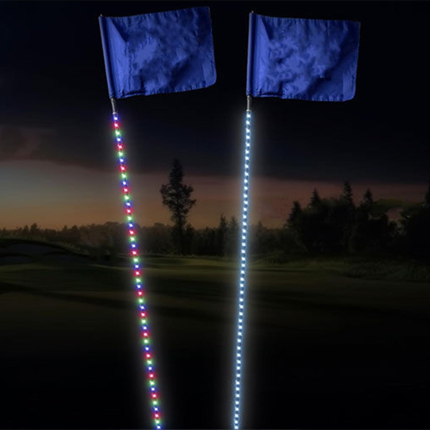 blinkee 7FT Rechargeable LED Golf Flag Stick with Remote Control - Multicolor Light-Up Night Golf Pole Sold per Piece