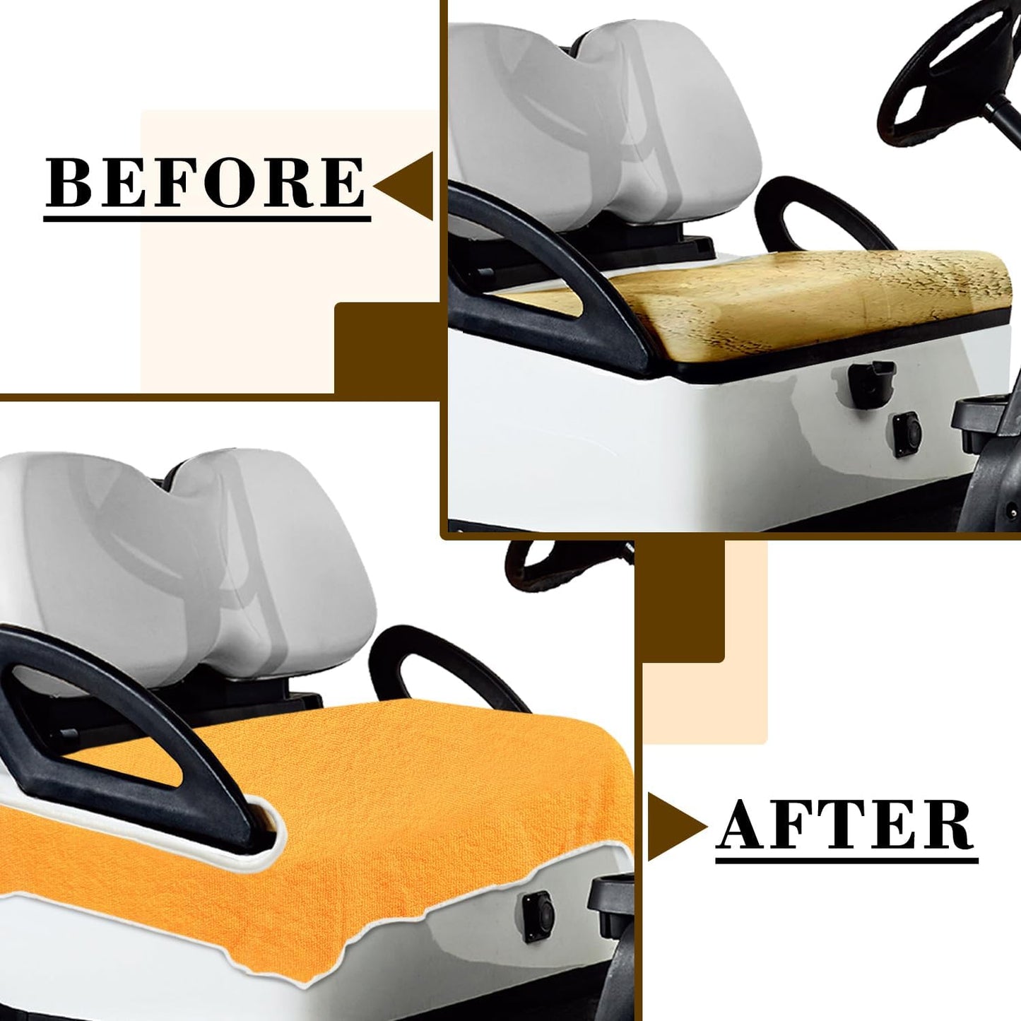 YOKYHOM Golf Cart Seat Covers, Premium Solid Color Golf Cart Seat Towel Blanket, 100% Microfiber, Soft and Comfortable, Fits EZGO, Club Car, and More 2-Seat Golf Carts, 51''x 31''