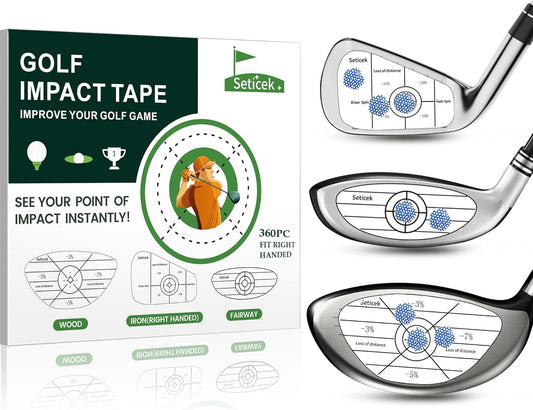 Golf Impact Tape Labels,High-Resolution Strike Stickers for Wood,Iron & Fairway Clubs,Self-Teaching Sweet Spot and Consistency Analysis,Useful Training Aid Improve Ball Striking