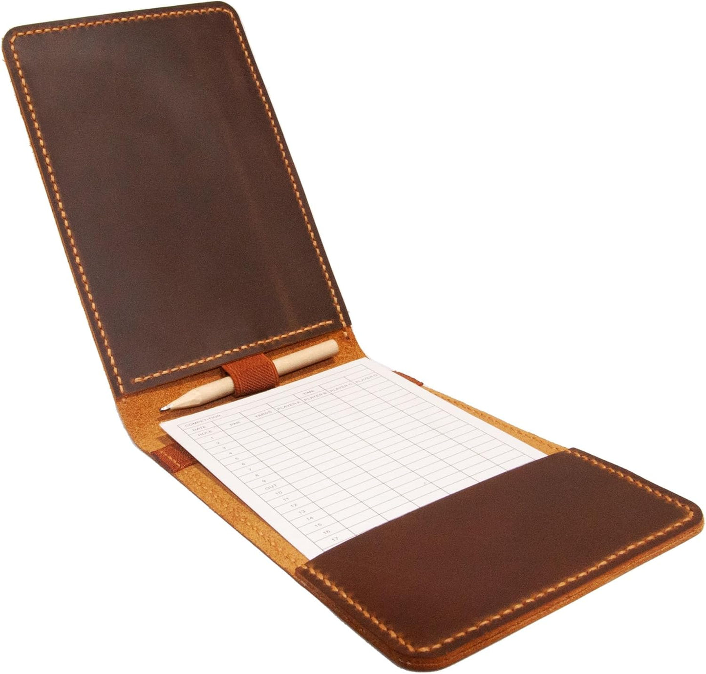 Leather Golf Scorecard & Yardage Book Holder, Personalized Golf Gift, Yardage Book Holder, Gifts for Dad, Gifts for Golfers (Pattern #6)