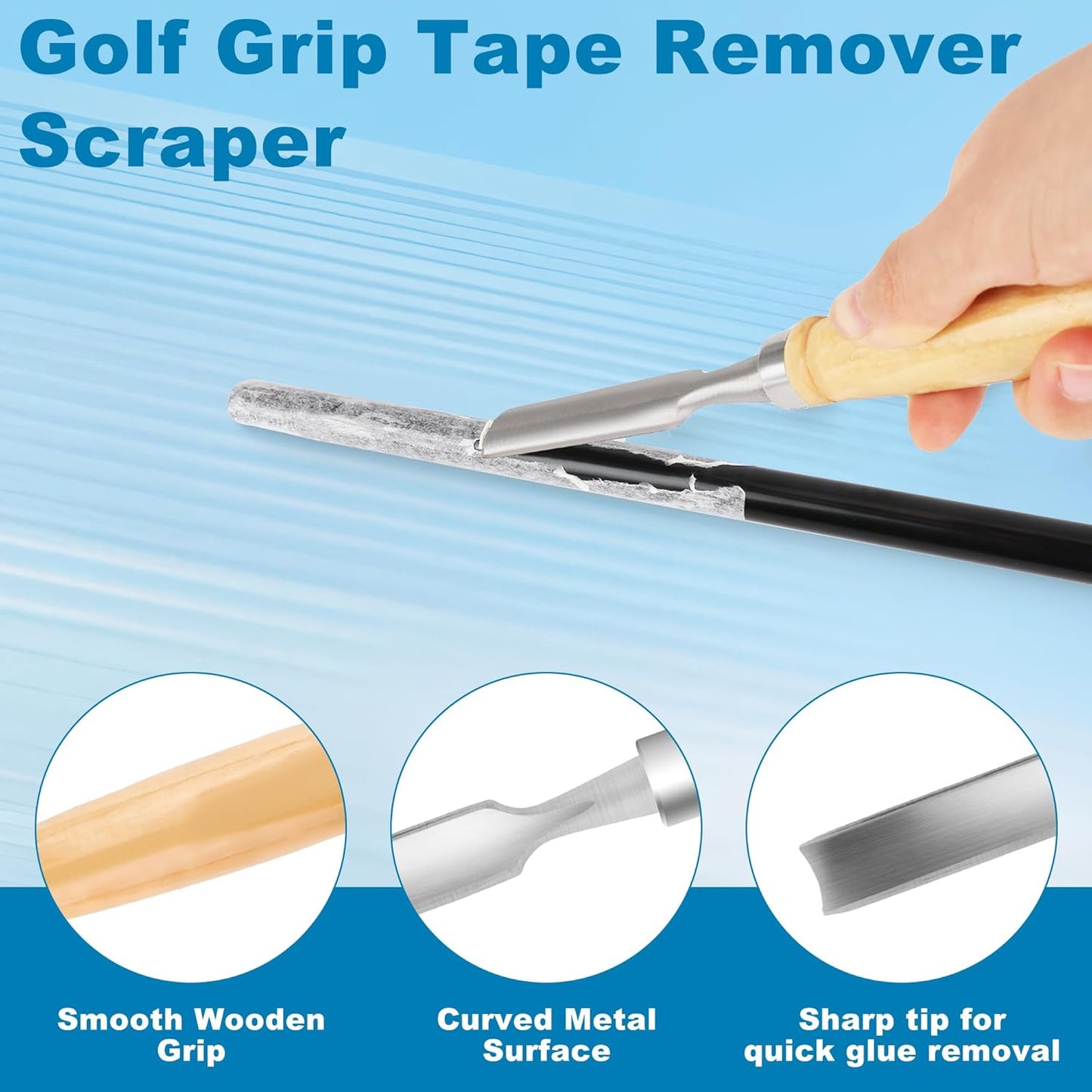 Golf Club Grip Vise Clamp Kit, Golf Grip Tape Remover Tool for Regripping, Include Portable Table Vise/Scraper/Hook Knife/Gloves/Rubber Sleeve/ 13PCS Double-Sided Tapes