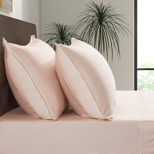 King Envelope Pillowcase Set | 100% Viscose Made from Bamboo | Organically Grown| Ultra Soft | Cooling | 2pcs [Vintage Pink]