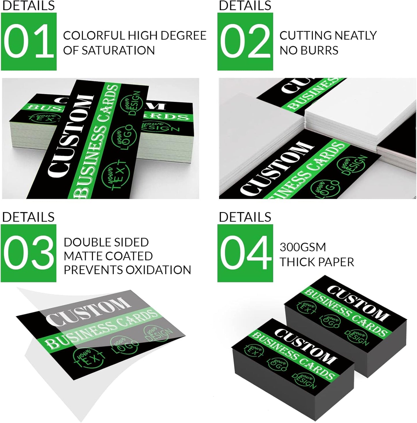 Custom 100PCS Double-sided Printing Business Cards - Customize with Your Logo - Personalized 3.5"x 2" Cards