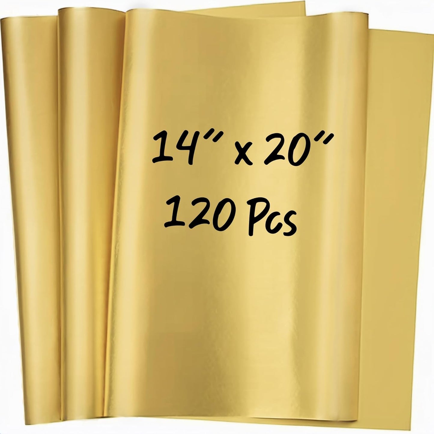 SANZIX 120 Sheets Gold Tissue Paper for Gift Bags 14" x 20" - Metallic Gold Tissue Paper Bulk for Christmas Gifts, Gold Party & Wedding Decorations - Gold Christmas Wrapping Paper Holiday Xmas Décor