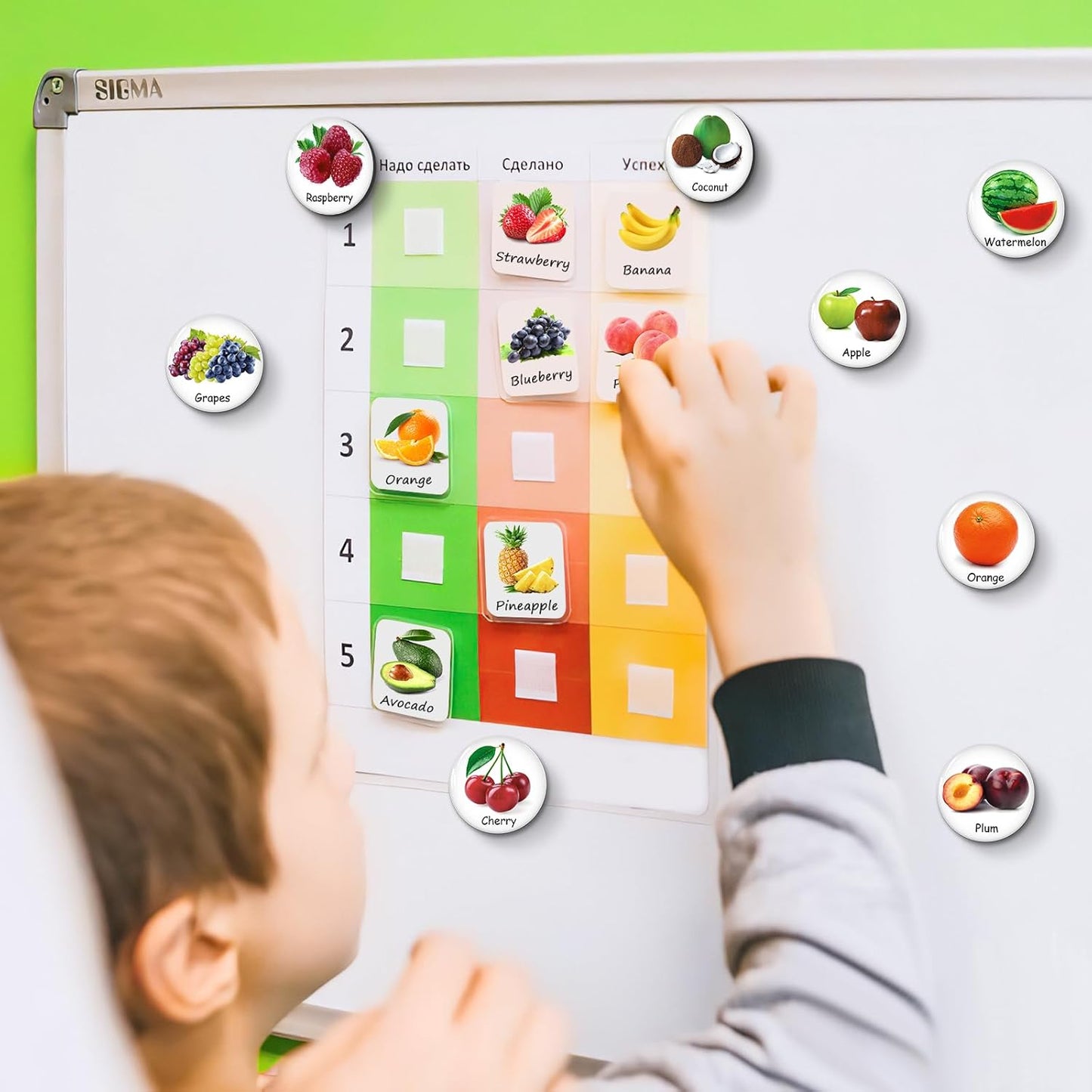 MORCART Fridge Magnets, 16PCS Food Fruit Magnets for Refrigerator Locker Whiteboard Decorative Magnetic Board Cabinets Classroom Office Cubicle School