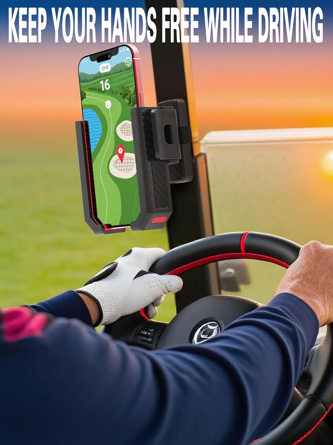 Magnetic Golf Cart Phone Holder-Cell Phones Mount with Neodymium N52 Magnets-Golf Cart Accessories Fit Big Phones and Thick Phone Stand-Golf Essentials Gift for Friend Men Women