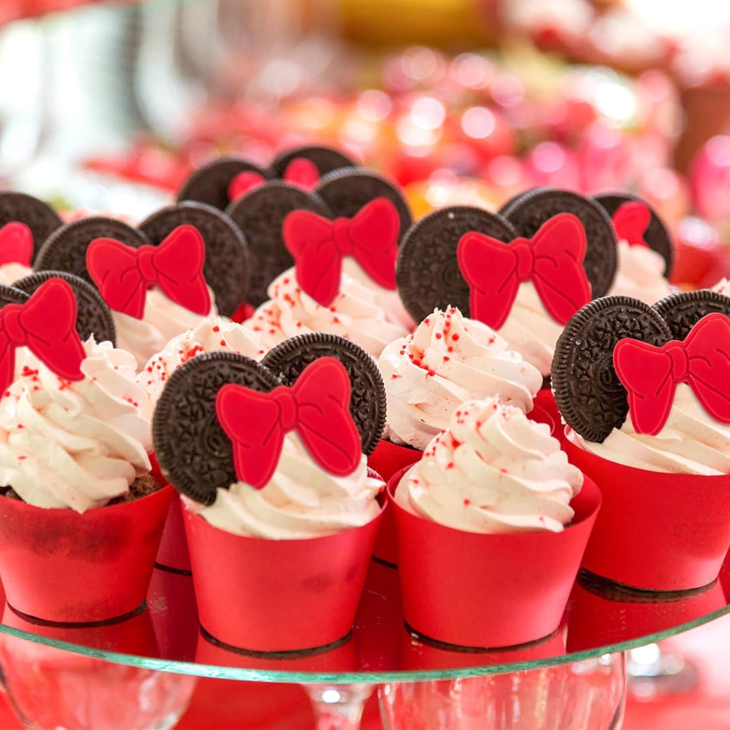 4 Pcs Bow Silicone Mold, Mini Bows Fondant Molds, Chocolate Candy Silicone Molds for Cupcake Topper, Cake Pop Decoration and Clay Craft Making