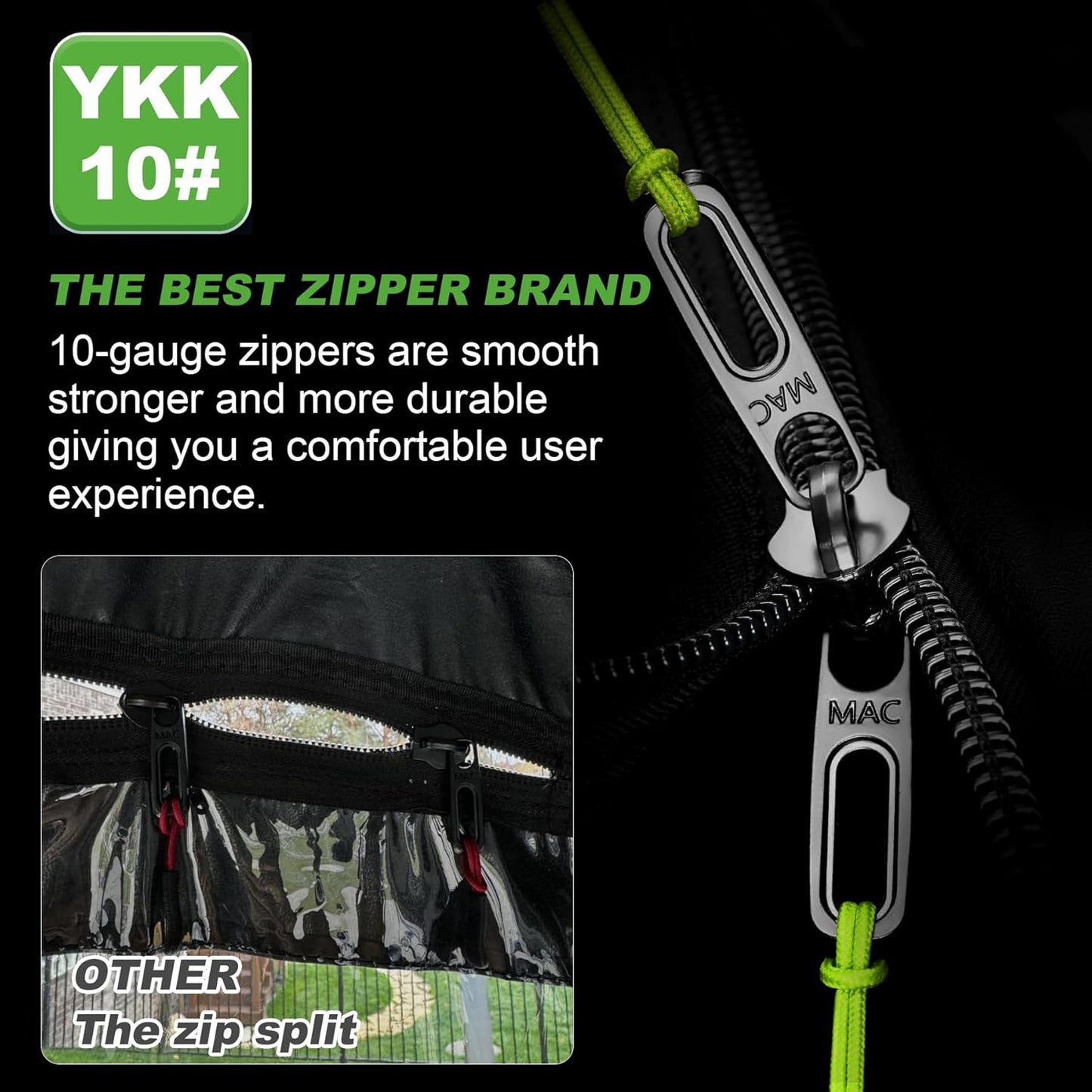 10L0L Deluxe 2 Passenger Enclosure for Club Car Precedent, Onward & Tempo Golf Cart, 4-Sided Clear PVC Window Rain Cover with Zipper Entry