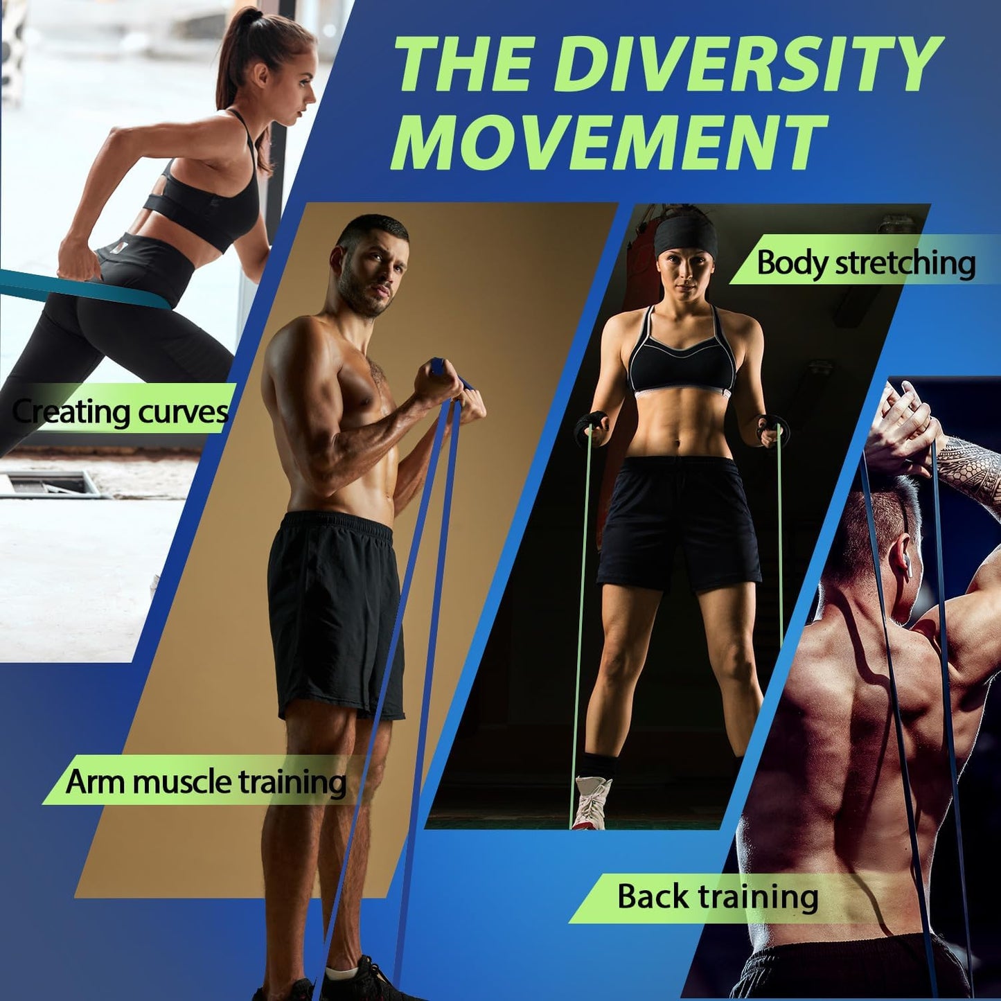 LEEKEY Resistance Bands, Exercise Bands with Handles,Pull Up Assist Bands - Band Set with Door Anchor - Bands for Working Out,Band for Men and Women Fitness Training,Home Workouts