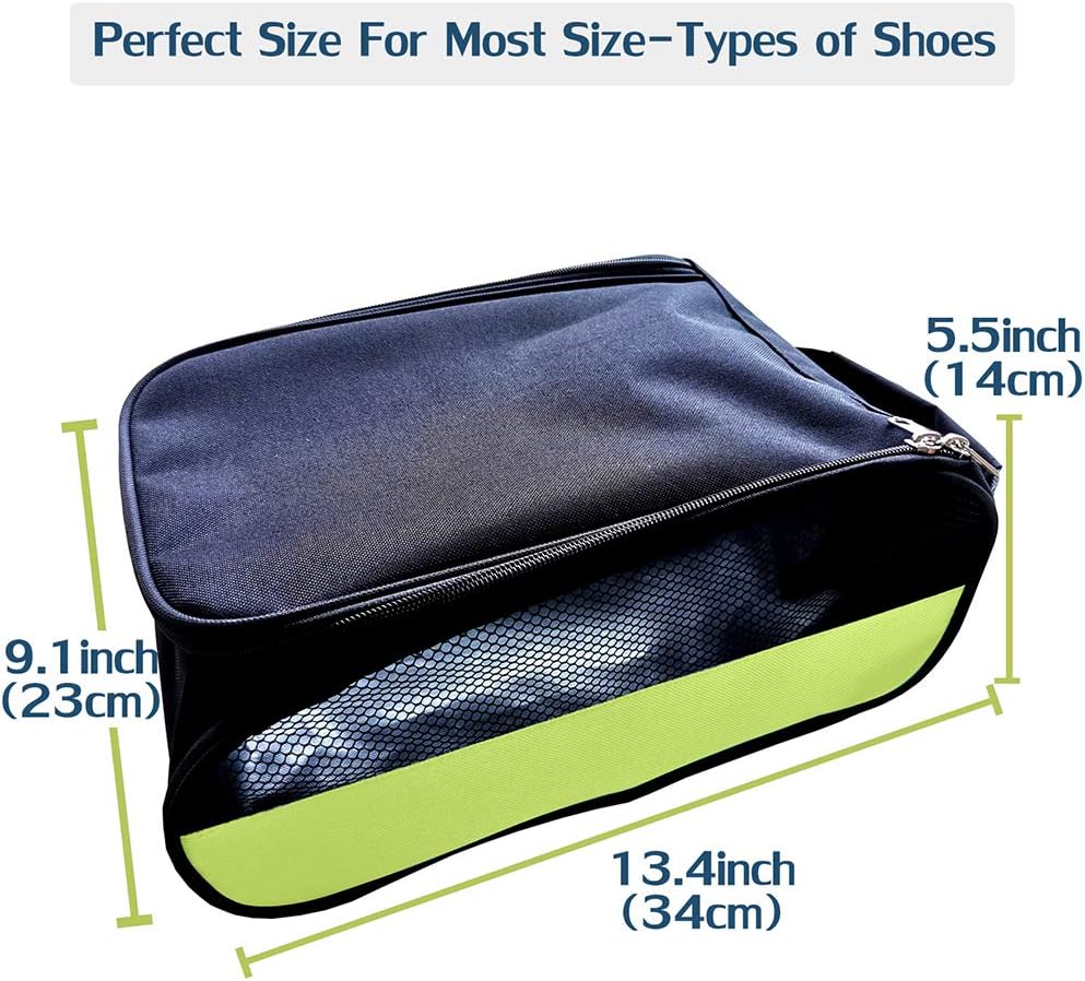 Outdoor Golf Shoes Bags Travel Shoes Bags Zippered Sport Shoes Bag (Green)
