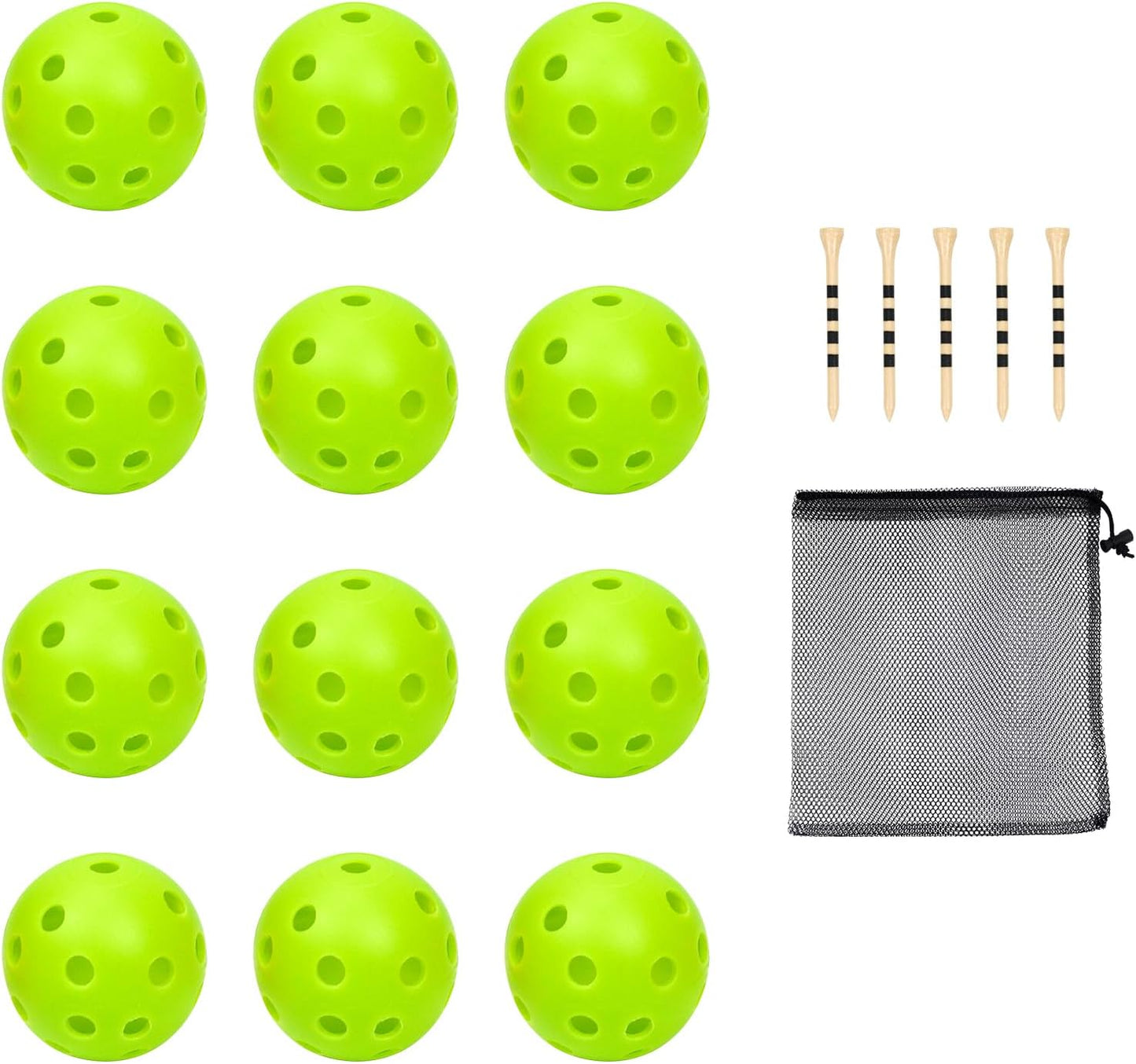 Plastic Golf Balls Practice Limited Flight Golf Training Ball Hollow Swing Practice Indoor Golf Balls with Mesh Drawstring Bag for Backyard Driving Range or Outdoor