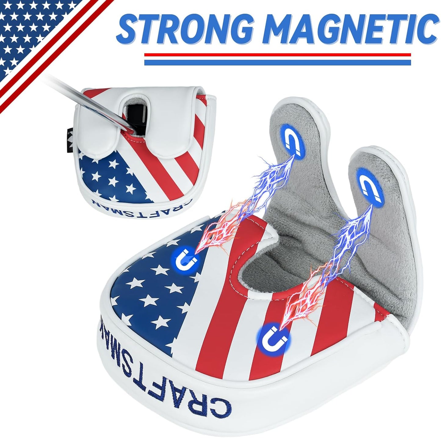 CRAFTSMAN GOLF USA America Mallet Blade Putter Cover Headcover for Scotty Cameron Odyssey LAB