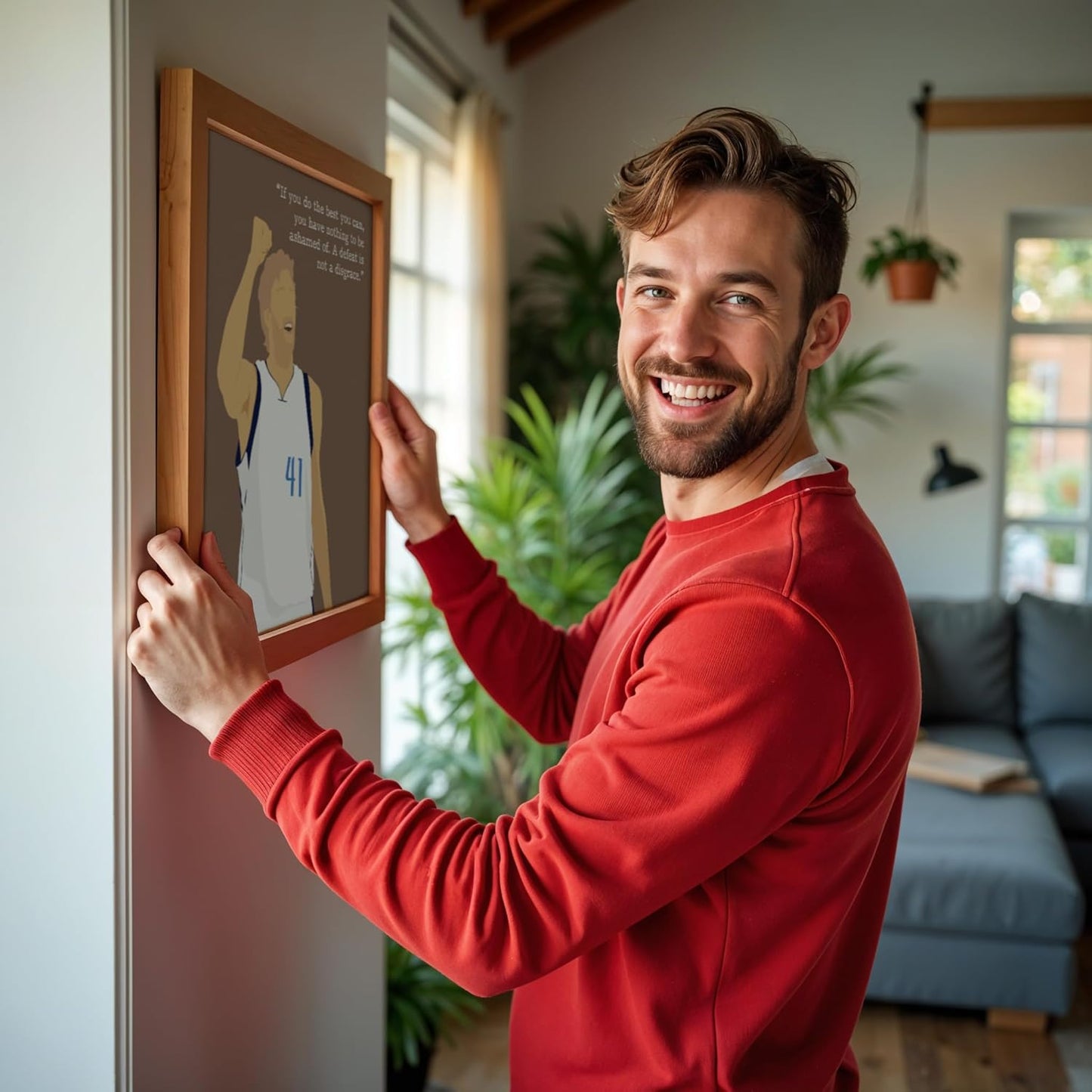 LOLUIS Motivational Basketball Superstar Hand-Drawn Artwork Sport Quote Wall Art Decorations (Unframed 8"x10", Basketball Player 10)