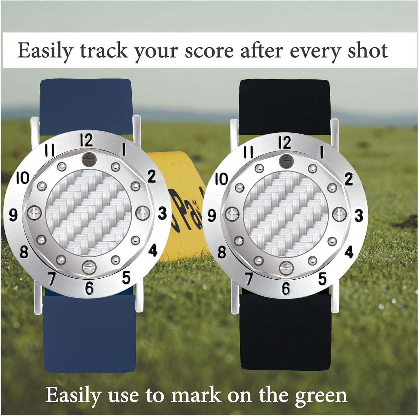 Golf Ball Marker with Carbon Fiber Ball Marker Bracelet, Golf Accessories, Golf Gifts, Golf Counter for Men Women