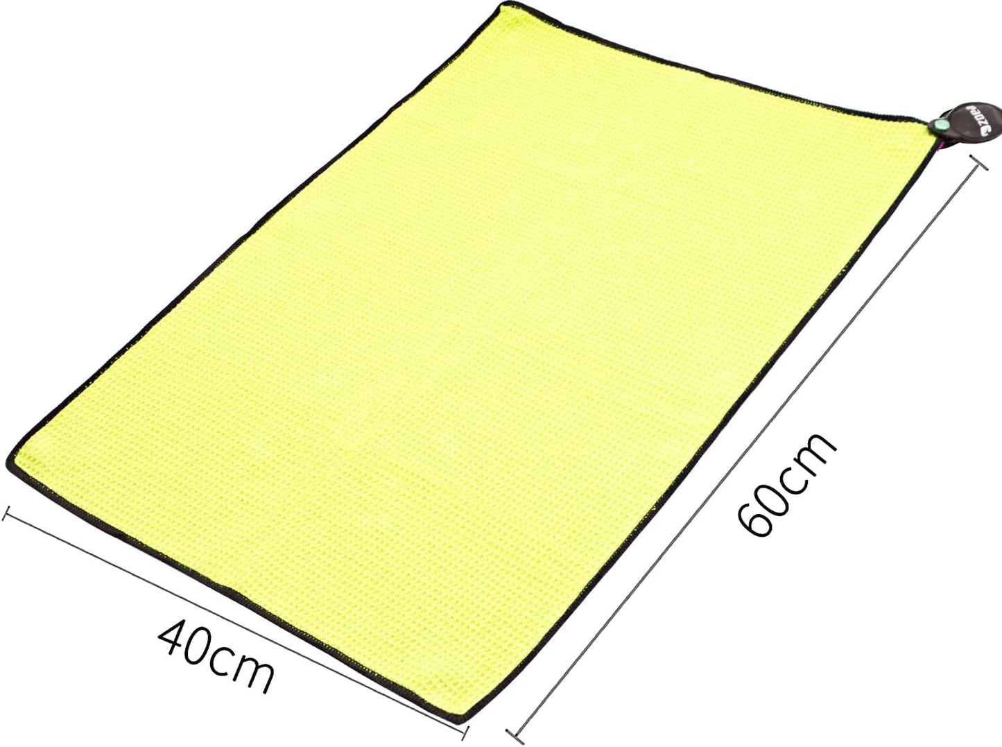 ZOEA Magnetic Towel, Magnetic Clip for Golf Towel, Microfiber Fabric Waffle Pattern Towels Industrial Strength Magnet for Strong Hold to Golf Carts or Clubs (1, Yellow)