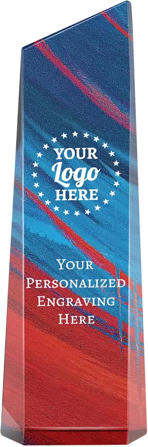 Personalized Crystal Trophy Award - Award for Employees- Plaques Custom Engraved- Coworker Gift,Employee Appreciation Gift,Ideal for Business Events and Occasions (Custom Logo/Engraved)